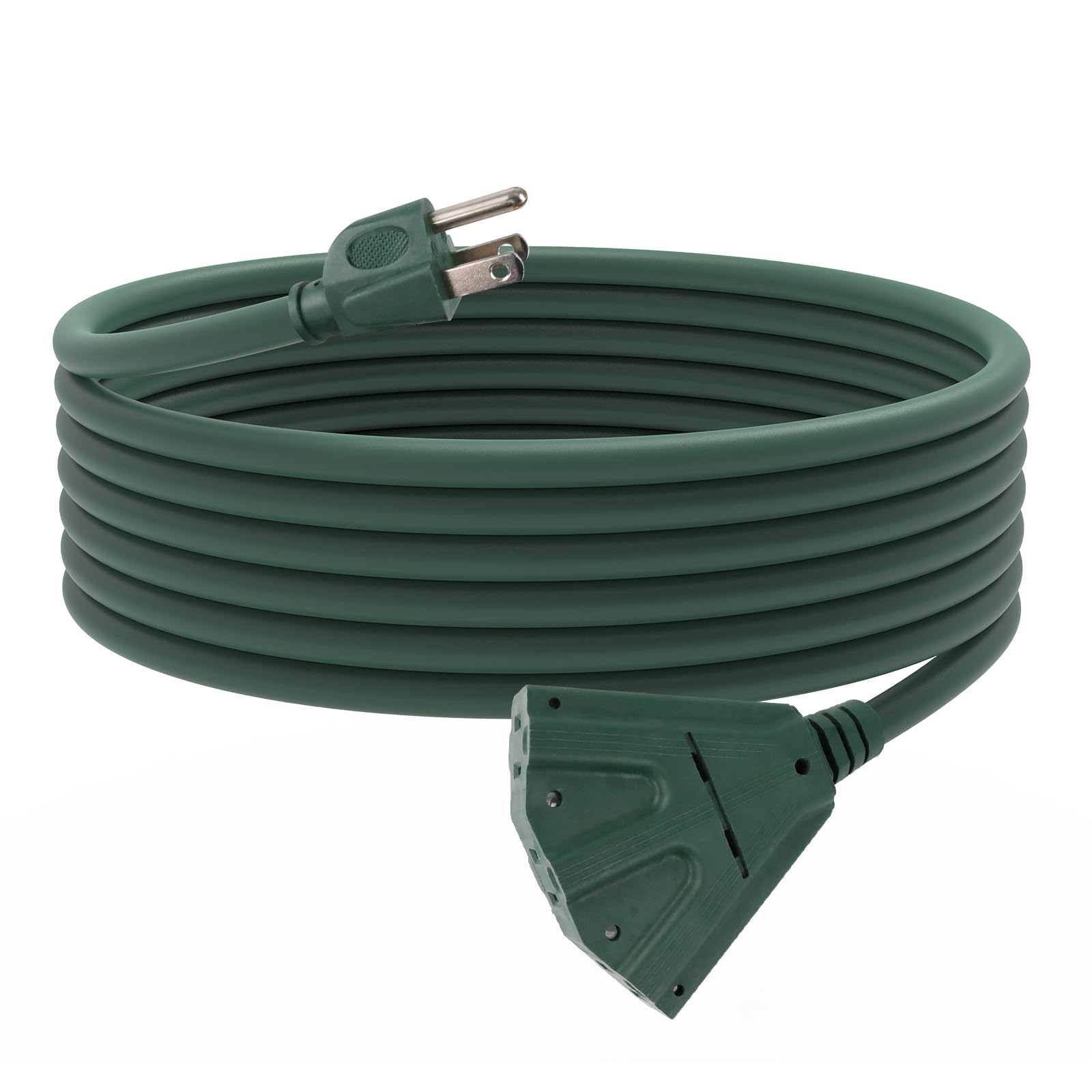 15 Ft Outdoor Extension Cord with 3 Electrical Power Outlets