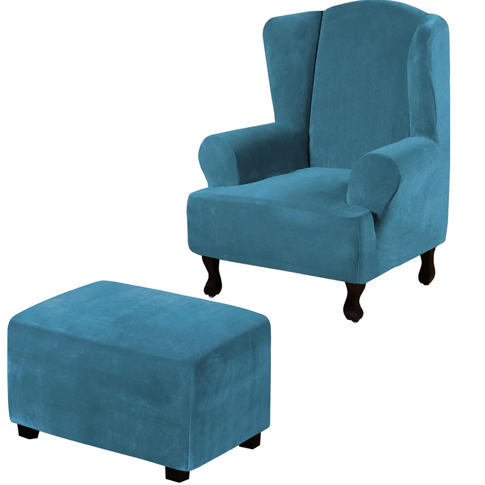 Funda azul para sillón reclinable con protector de muebles elástico