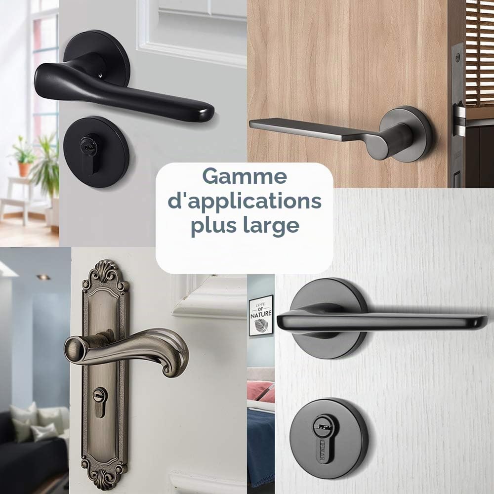 EUDEMON Verrou de levier de porte à l'épreuve des enfants, serrure de poignée de porte de sécurité pour bébé, facile à installer et à utiliser Adhésif sans outils ni perceuse (Blanc, 2 Pièces)