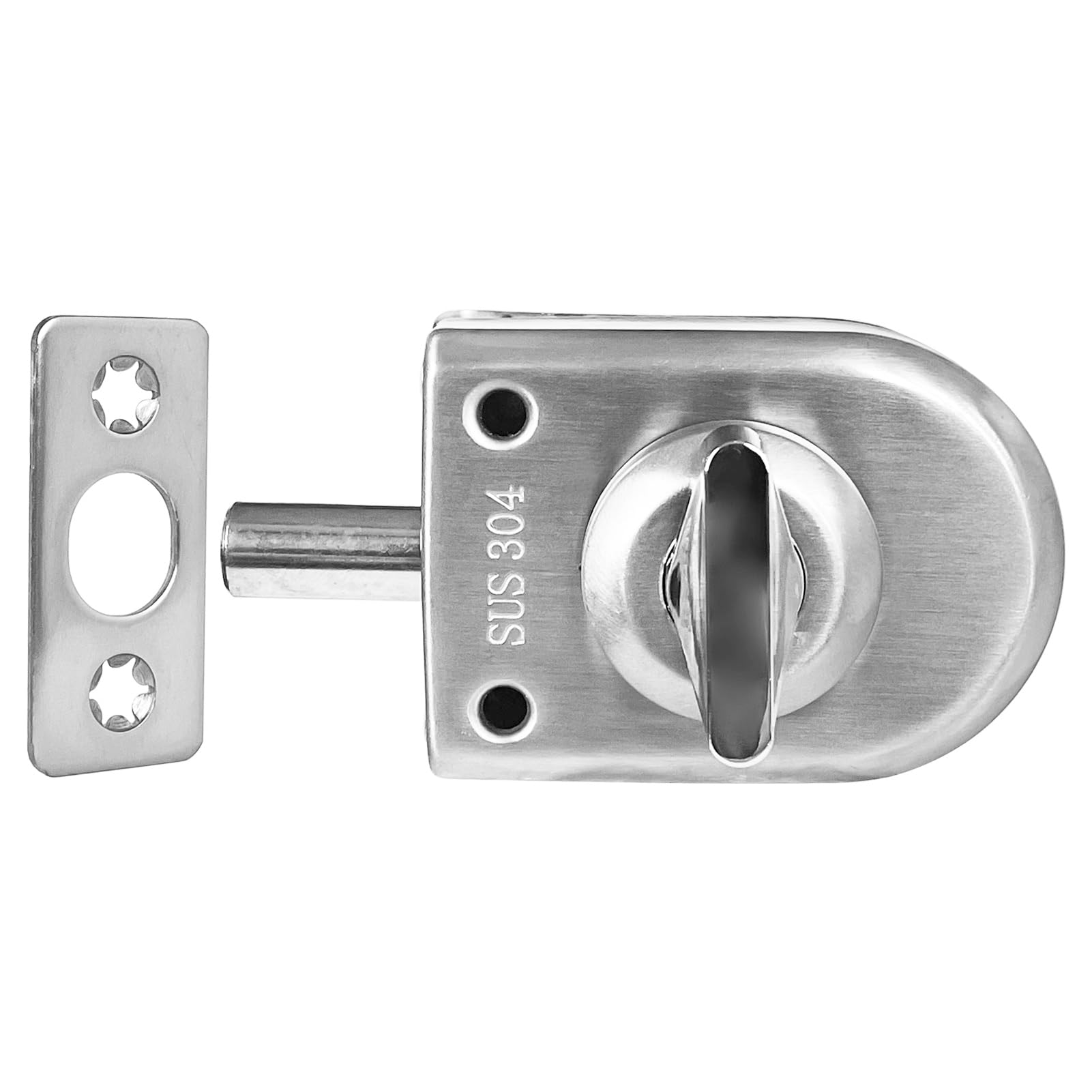 Generic Stainless Steel Glass Door Lock B105 Silver, Deadbolt, No 