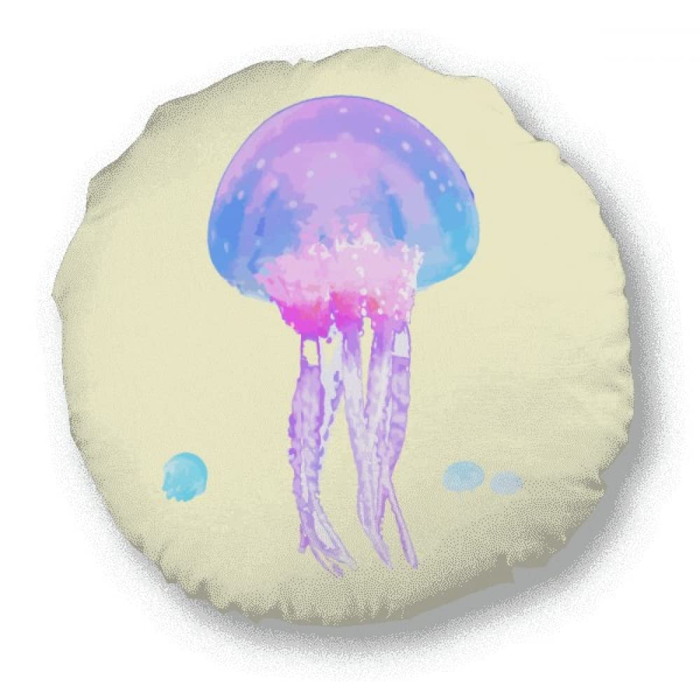 no/no Riotous Profusion Florid Jellyfish Round Throw Pillow Home Decoration Cushion
