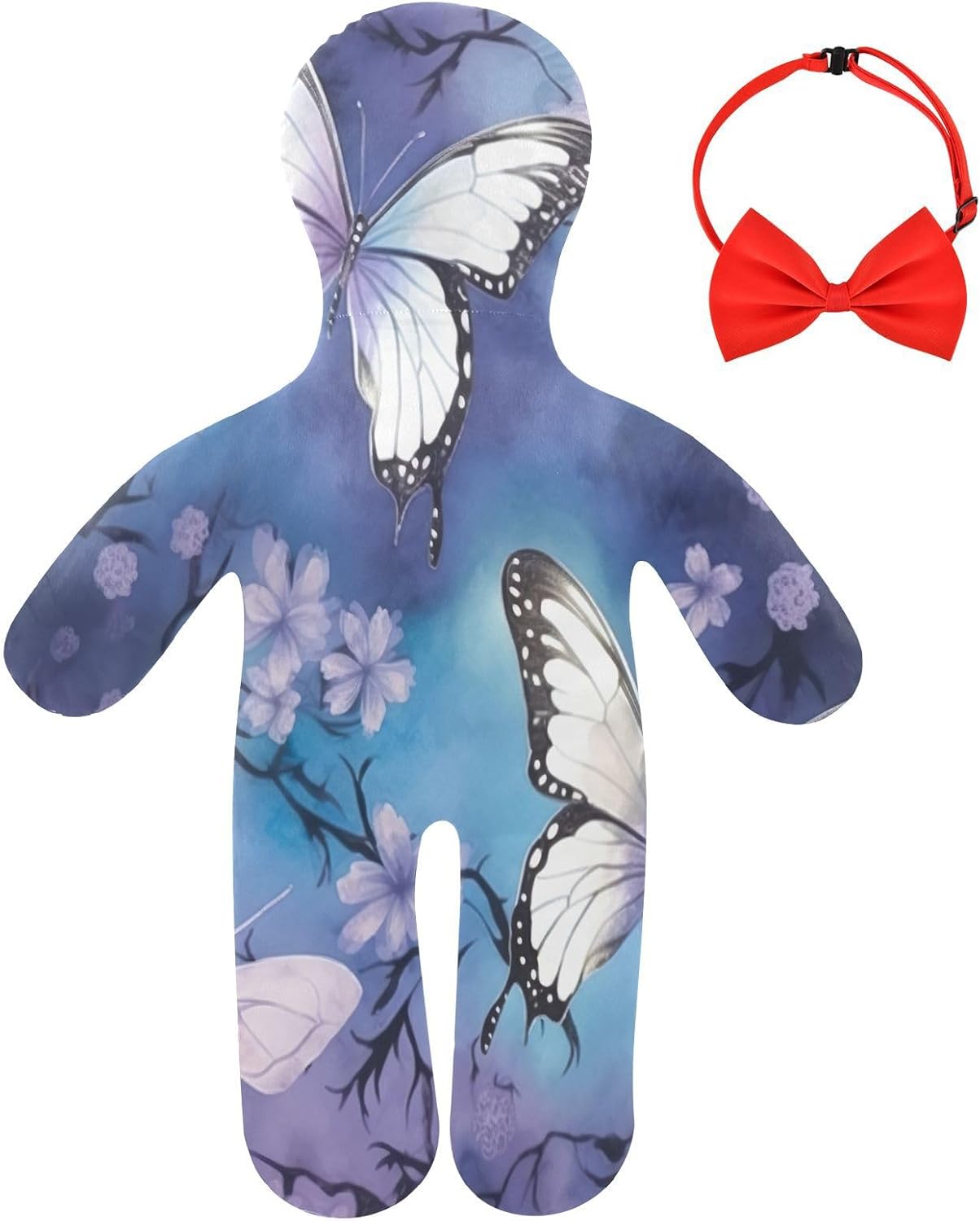 Butterfly1 Human-Shaped Pillow Soft Body Pillows Washable Velvet Pillows for Anxiety Relief Sleeping Cuddling & Support