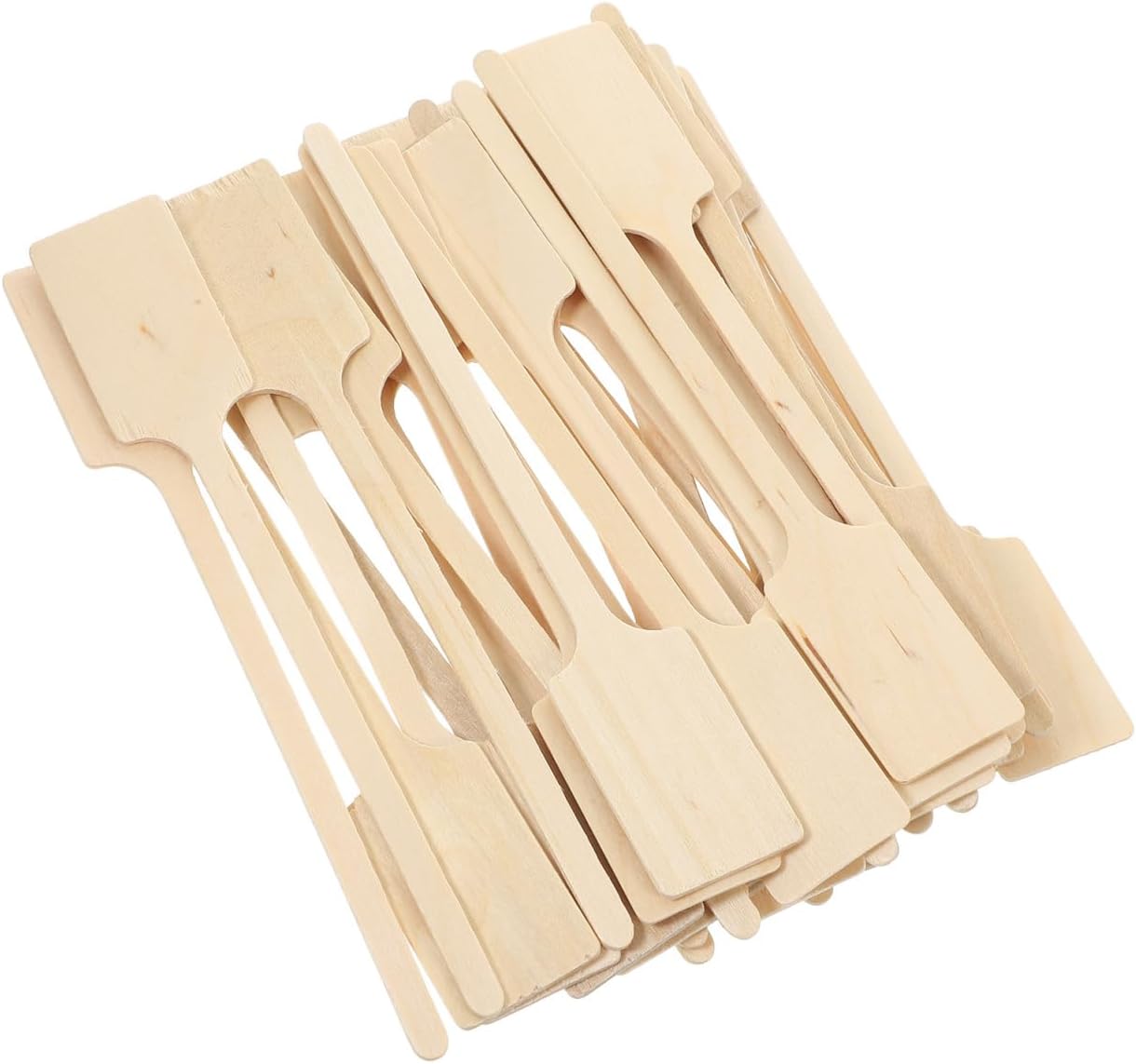 BESTonZON Coffee Stir Sticks, 100 Pcs 6.3 Inch Disposable Wooden Stirrers, Paddle Shaped Drink Mixing Sticks for Coffee, Tea, Hot Chocolate and Cafe Use