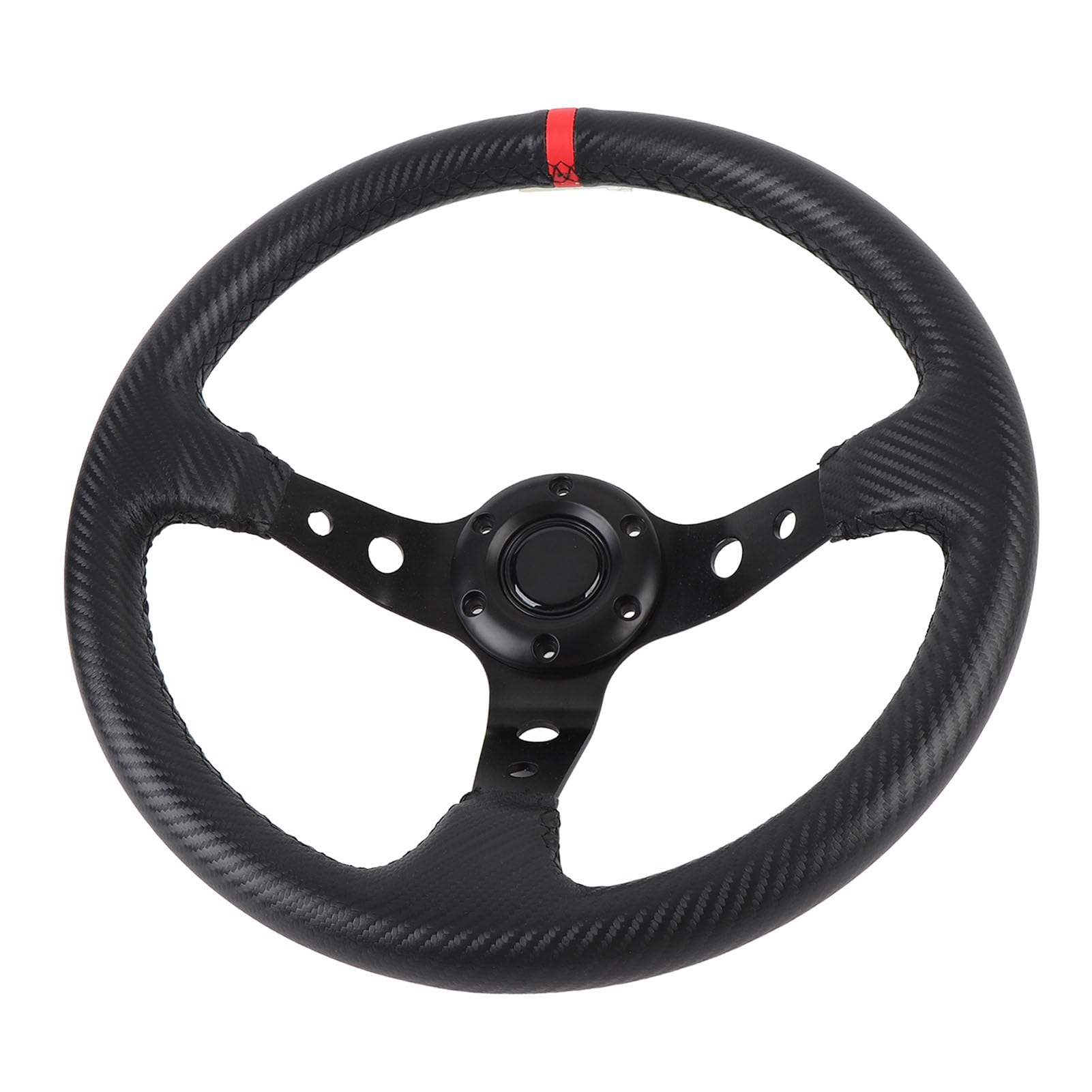 Keenso Kierownica Sportowa PVC Aluminium, Głęboka Kierownica Sportowa