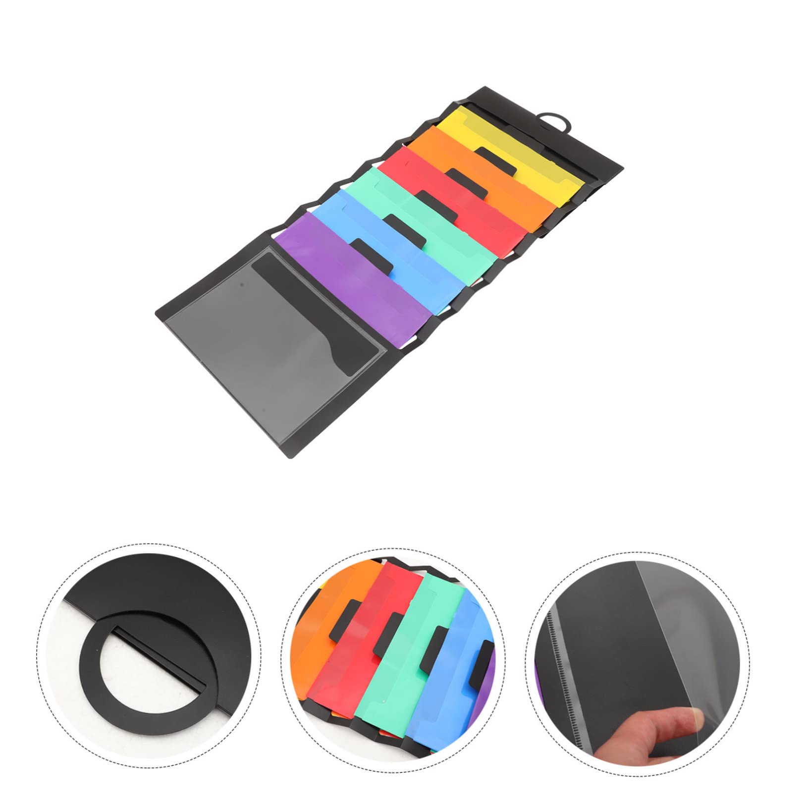SEWACC Portable Wall File Organizer Capacity Document Folder Multi Color Hanging File Bag for Office Practical Organizer to Keep Neat and Tidy
