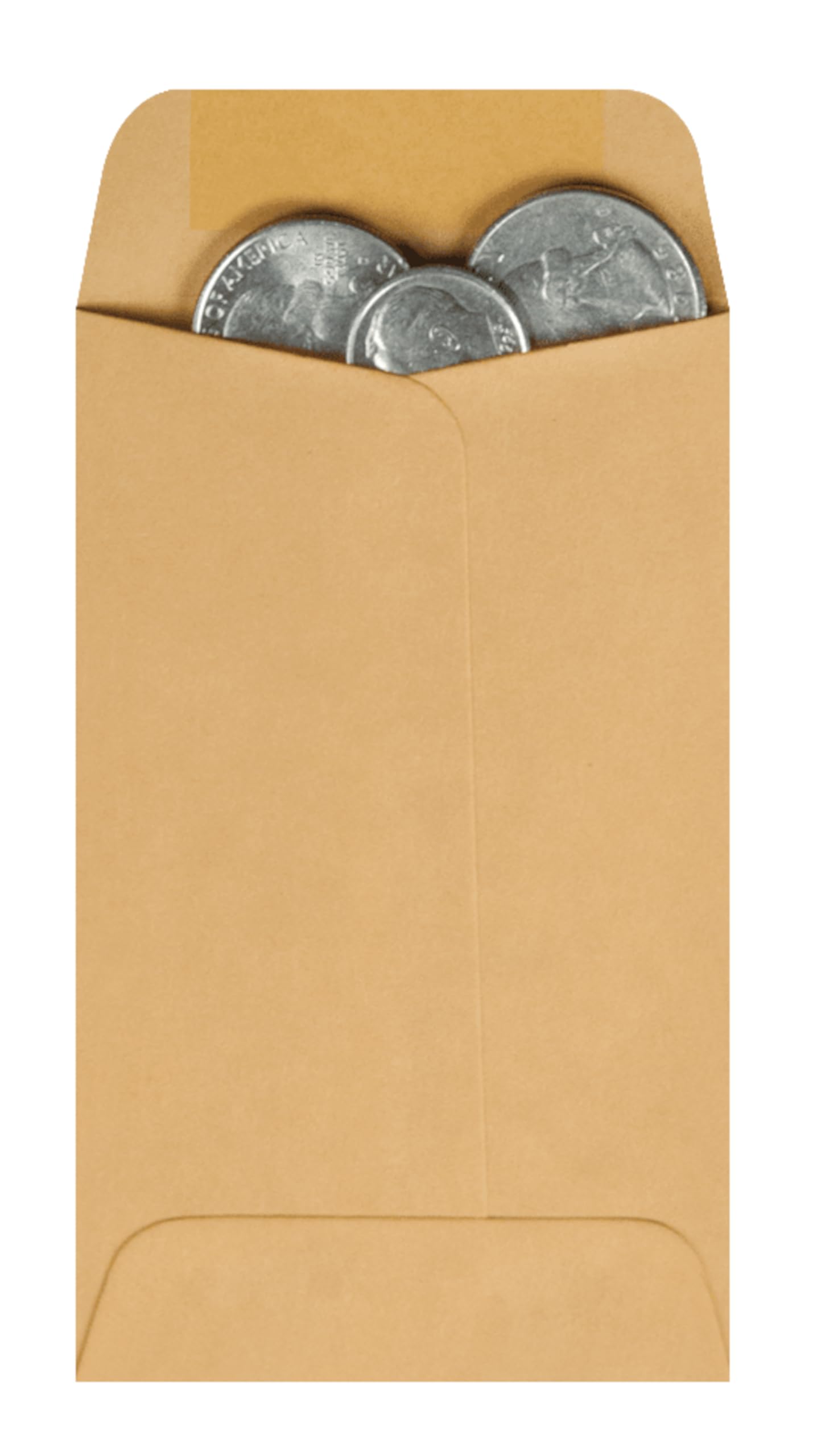 Parc de qualité de pièce de monnaie/petites pièces enveloppes, # 3, kraft brun, 2,5 x 10,8 cm, boîte de 500 (50262)