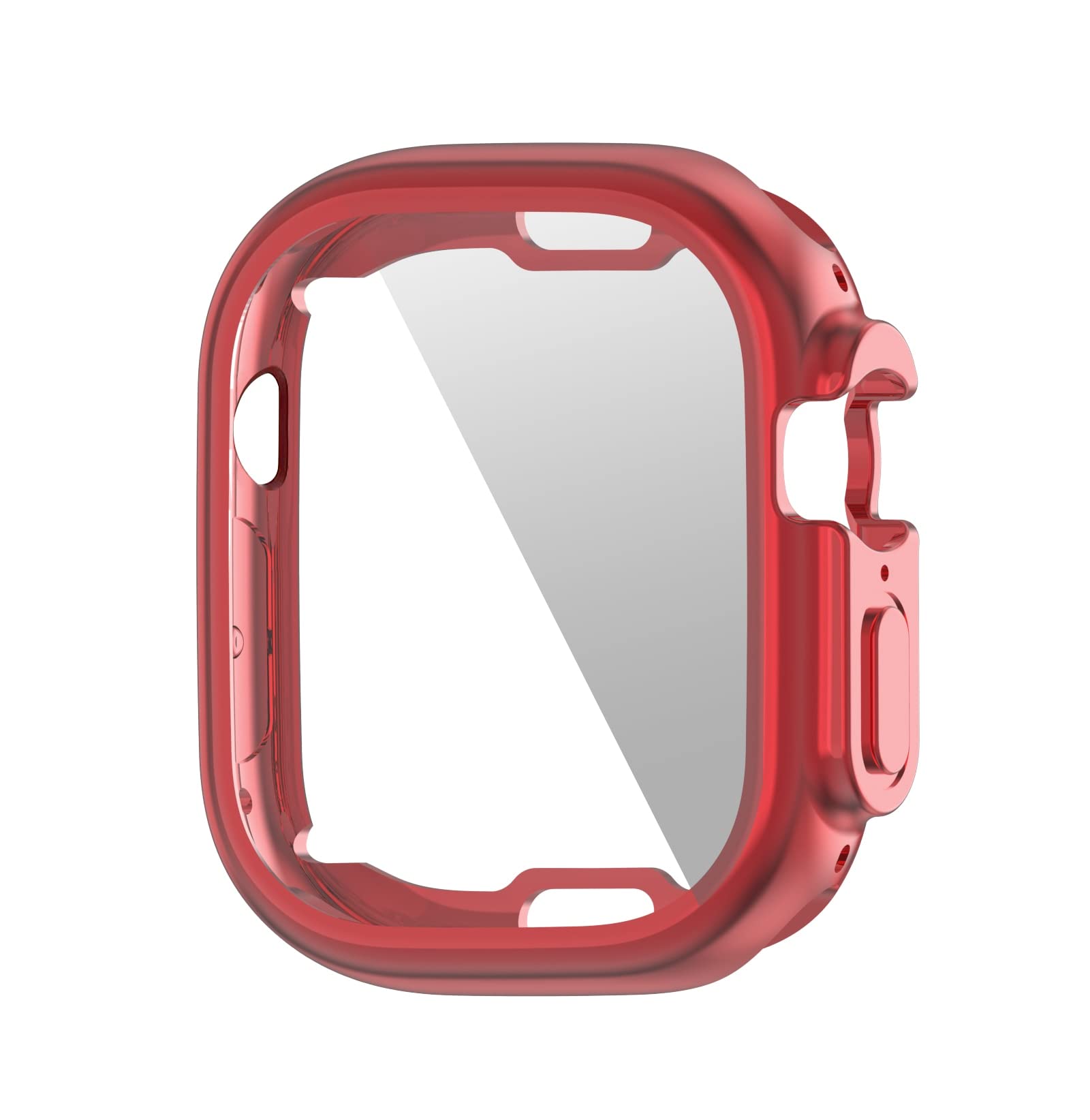 Protection Apple Watch Ultra 49mm antichoc 360 transparente avec bumper rouge anti rayures