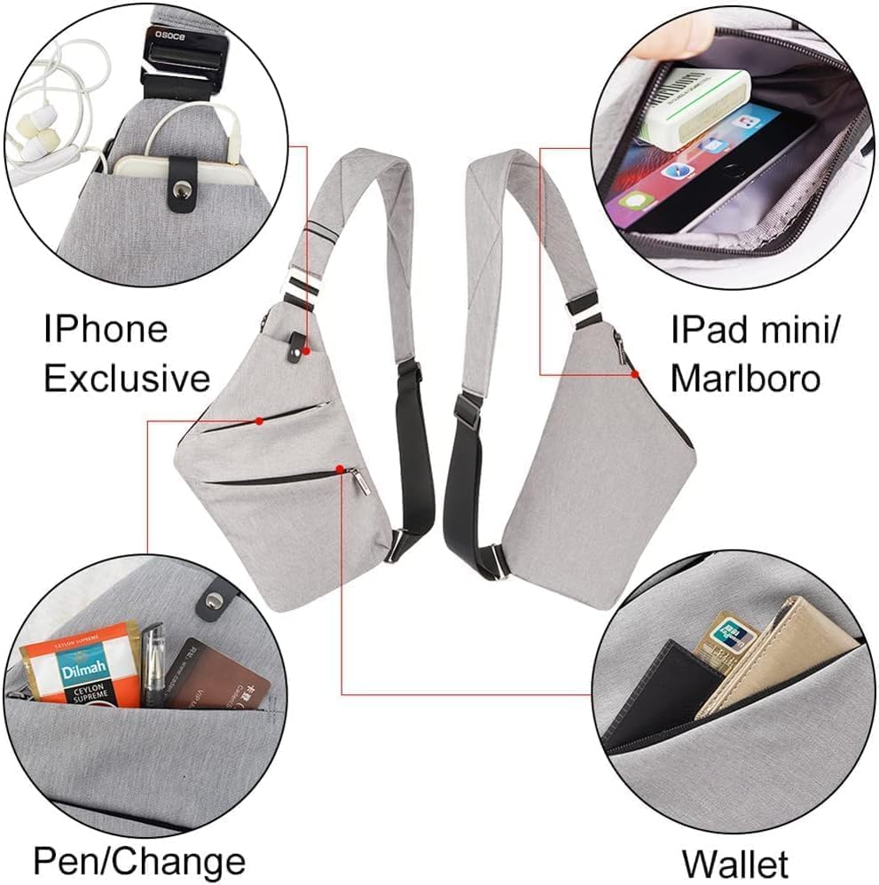 Lightweight Sling Bag, Anti Theft Crossbody Bags for Women Men Casual Shoulder Crossbody Sport Travel Hiking Bag - Image 3