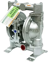 Vista 8 de COSMOSTAR D0906 Bomba de Diafragma de Aire Doble de 1" - Cuerpo de Aluminio, Bola de Teflón, Asiento y Diafragma con Silenciador - Bomba Química