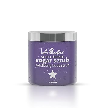 Sugar Scrub Exfoliating with Mix Berry and Other Natural Ingredients for Body Scrub and Foot Scrub - Soft Scrub for Nourishing Essential Skin Care, 20 oz 592 mL, Made in USA