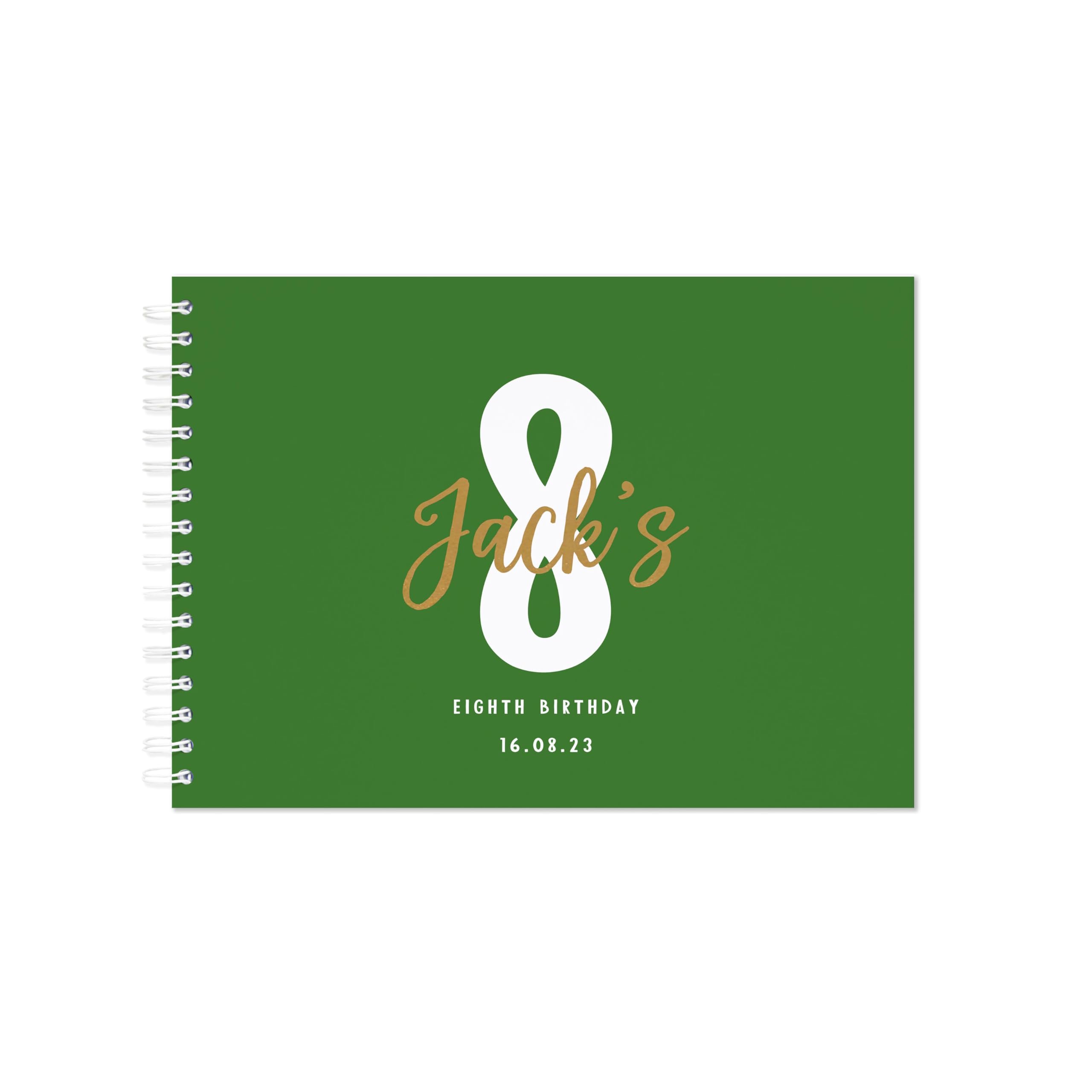 Personalised birthday guestbook | signing birthday guest book scrapbook notebook memories | 30th 40th 50th 60th 70th 80th 90th birthday sign in birthday party decor (A4 Paperback Grass)