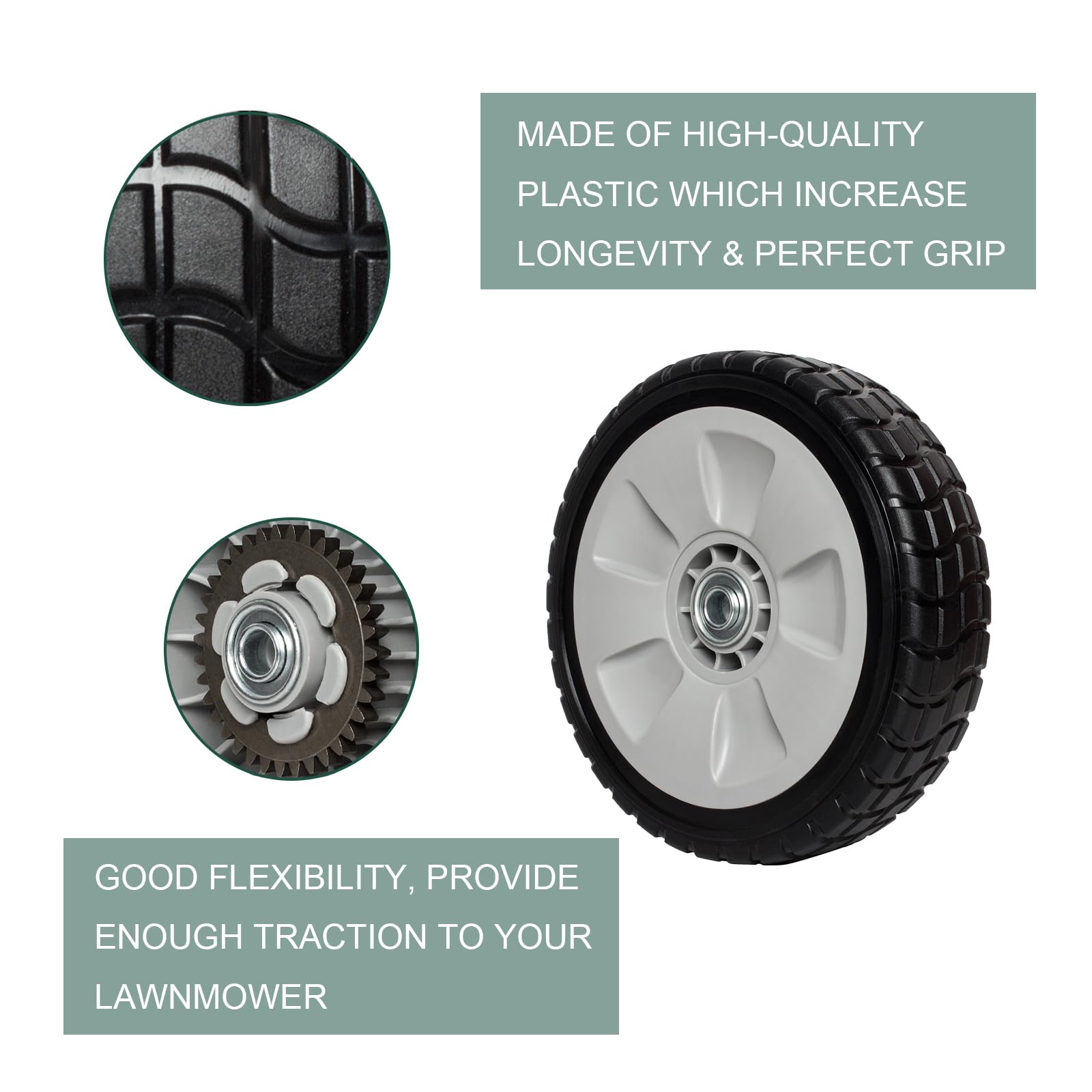 42710-VE2-M02ZE Ruedas traseras para cortacésped, paquete de 2