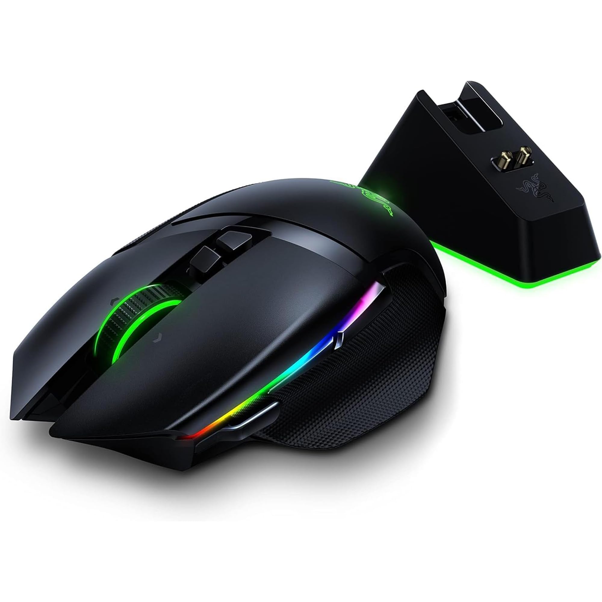 Razer Basilisk Ultimate with Charging Station - Wireless Gaming Mouse with 11 Programmable Buttons (Optical 20k Focus+ Sensor, Optical Mouse Switch, RGB Chroma, Customisable Scroll Wheel) Black