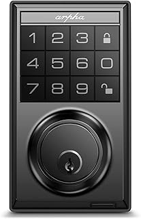 ARPHA Electronic Keypad Deadbolt, Keyless Entry Door Lock with Keypads, Deadbolt Smart Lock, Large Button, Auto Lock, Easy Installation, Black