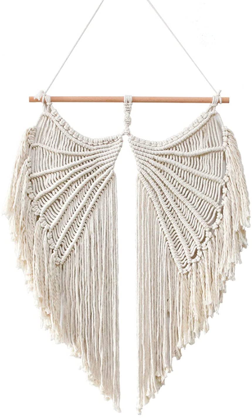 CRYSEU Macrame Wall Hanging Woven Tapestry Wall Art Decor