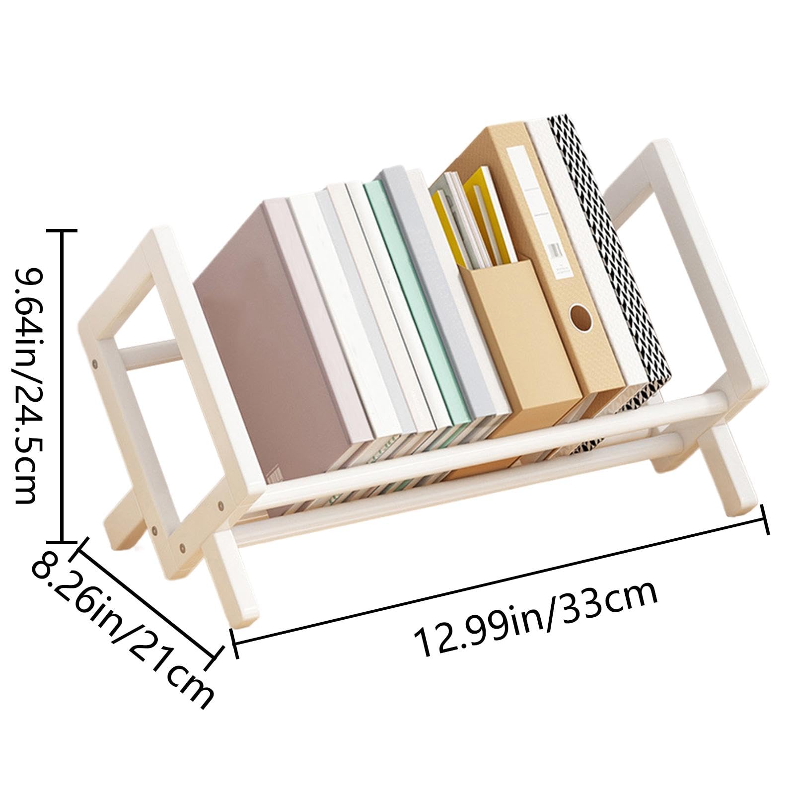 Libreria da tavolo, scaffale per libri da tavolo, organizer da scrivania per libri e , libreria compatta da scrivania con design inclinabile, perfetta per dormitori e uffici domestici