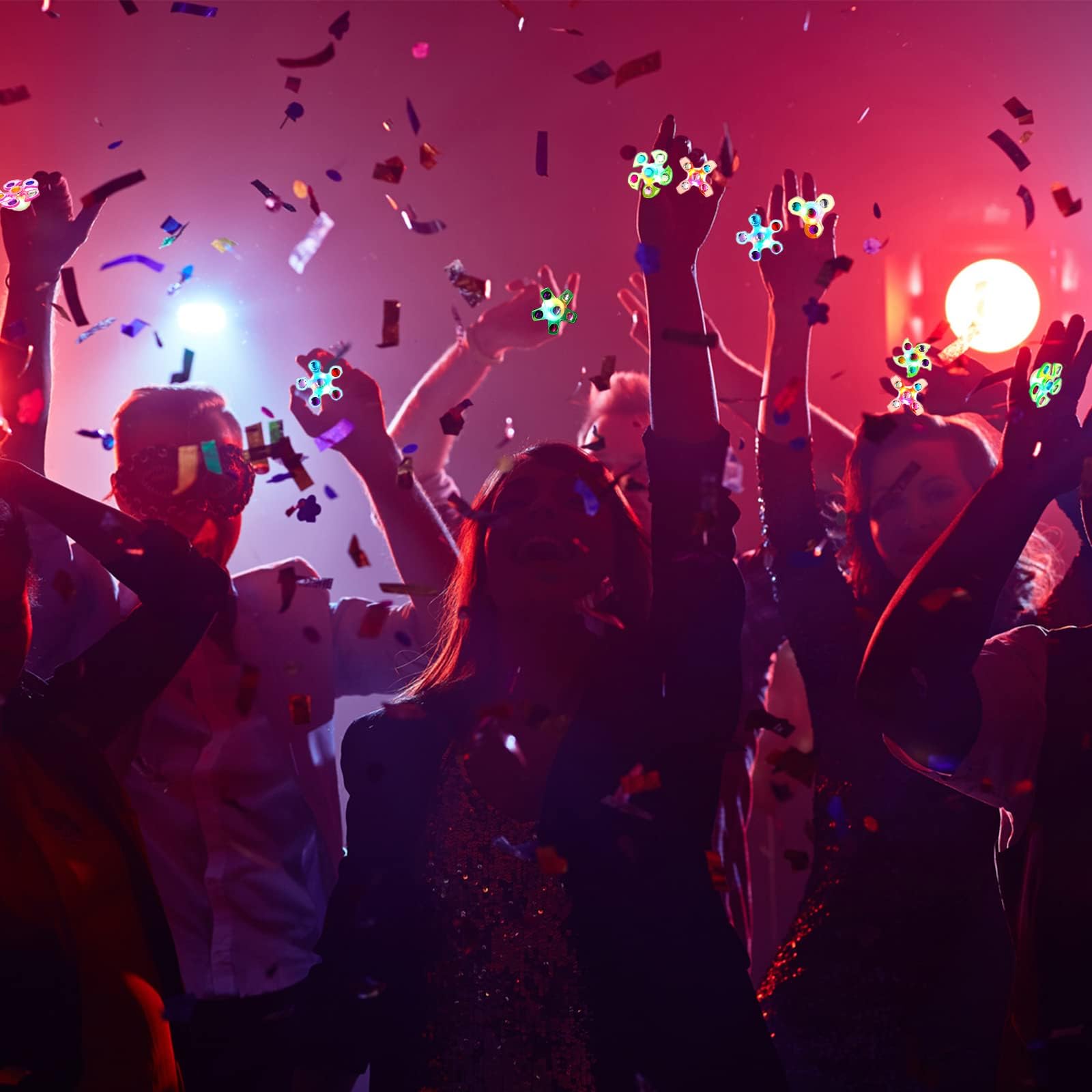 Anelli Luminosi LED 24 Pezzi - Articoli per Feste per Bambini, Premi Luminosi, Gadget da Festa, Laurea, Compleanno - Riempitivi per Borse, Regali