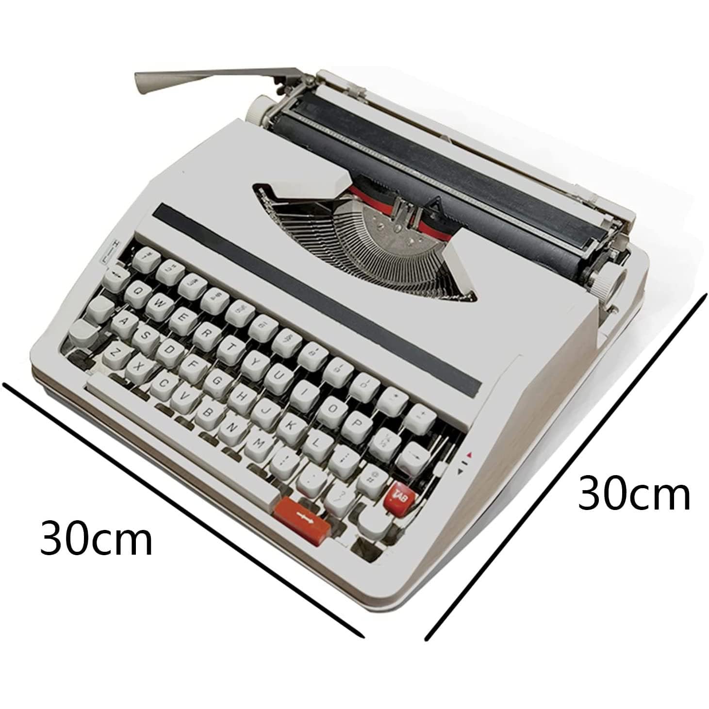 Vintage Schreibmaschine Modell,Elektrische Schreibmaschine mit Korrektur,Tragbare Retro manuelle Schreibmaschine,für Notizen oder Briefe oder kreatives Schreiben,literarisches,White