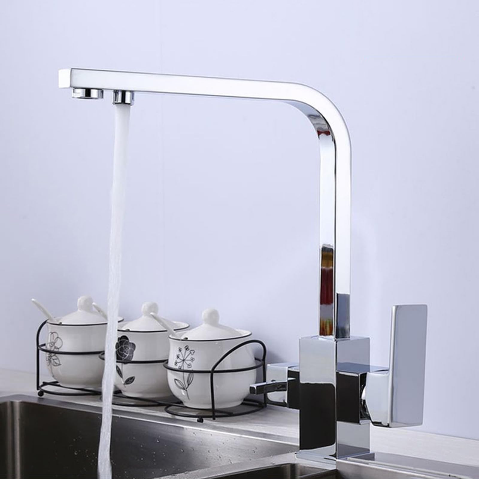 ZYCHSJXA 3 Way Kitchen Tap in 1 Drinking Water Sink Faucet Taps Mixer Chrome
