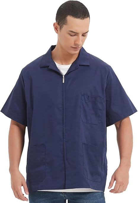 Amazon.com: TopTie Unisex Zip Front Smock Short-Sleeve Zippered