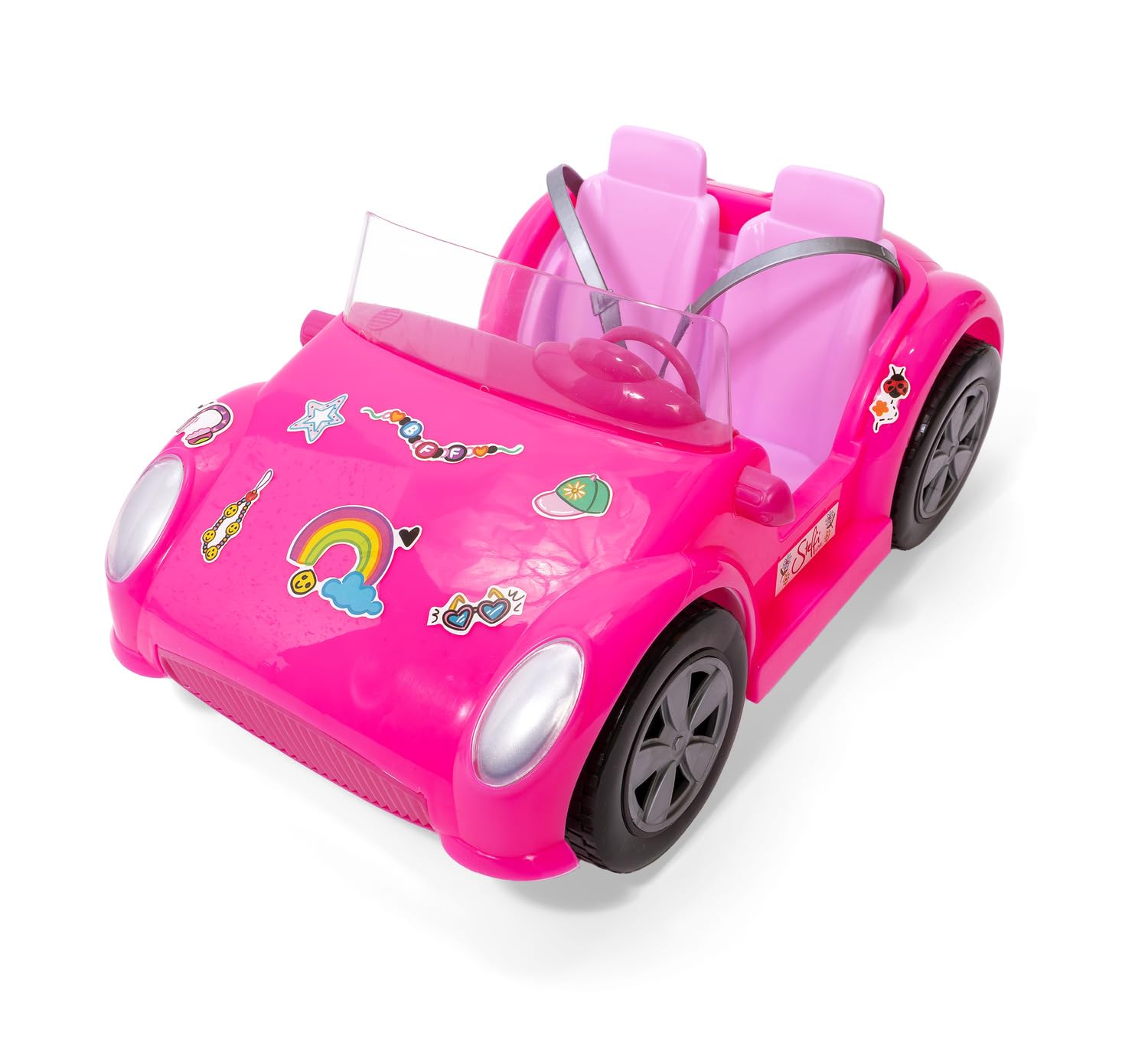 Simba Steffi Love Beach Car – Steffi im Strandbuggy mit Stickerbogen zum Dekorieren, Fahrzeug für Puppen bis 29 cm, Länge 29 cm, Puppenfahrzeug für Kinder ab 3 Jahren