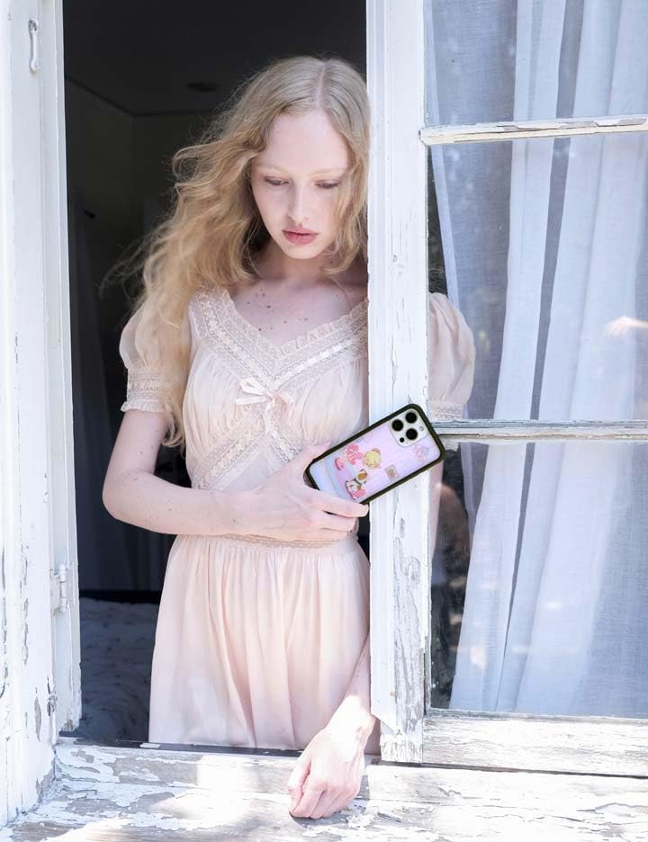 Image of Wildflower Cases - Compatible with iPhone 16 | Protective Black Bumper, 6.5ft Drop Test Certified, Women Owned Small Business | Precious Moments - Ballerina Bulldog