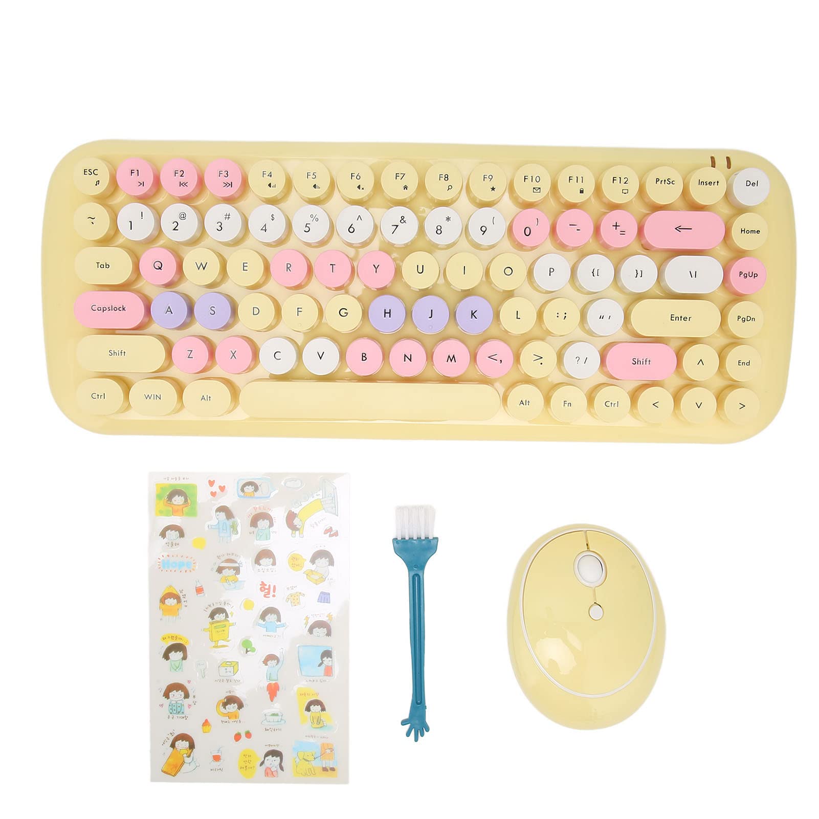 ADITAM Bezprzewodowa mysz z klawiaturą, bezprzewodowa mysz i klawiatura, zestaw z klawiaturą i myszką, 84 klawisze, 1600 DPI, z odbiornikiem USB, plug and play, do komputera PC, laptopa, komputera