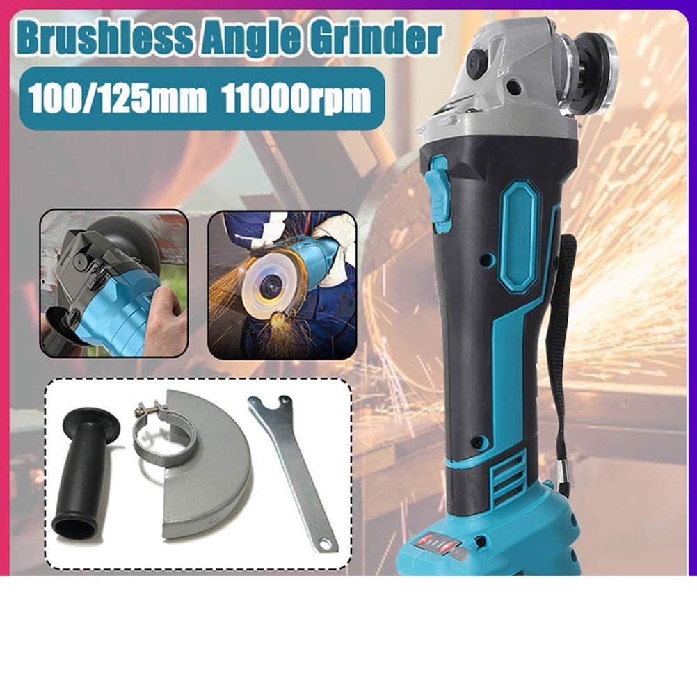 Accu-haakse slijper compatibel met Makita 18 V accu (800 W, schijfdiameter 125 mm, stationair toerental 10.000 tpm, borstelloos) voor snijden, polijsten, slijpen (zonder Accu-haakse slijper compatibel met Makita 18 V accu (800 W, schijfdiameter 125 mm, stationair toerental 10.000 tpm, borstelloos) voor snijden, polijsten, slijpen (zonder