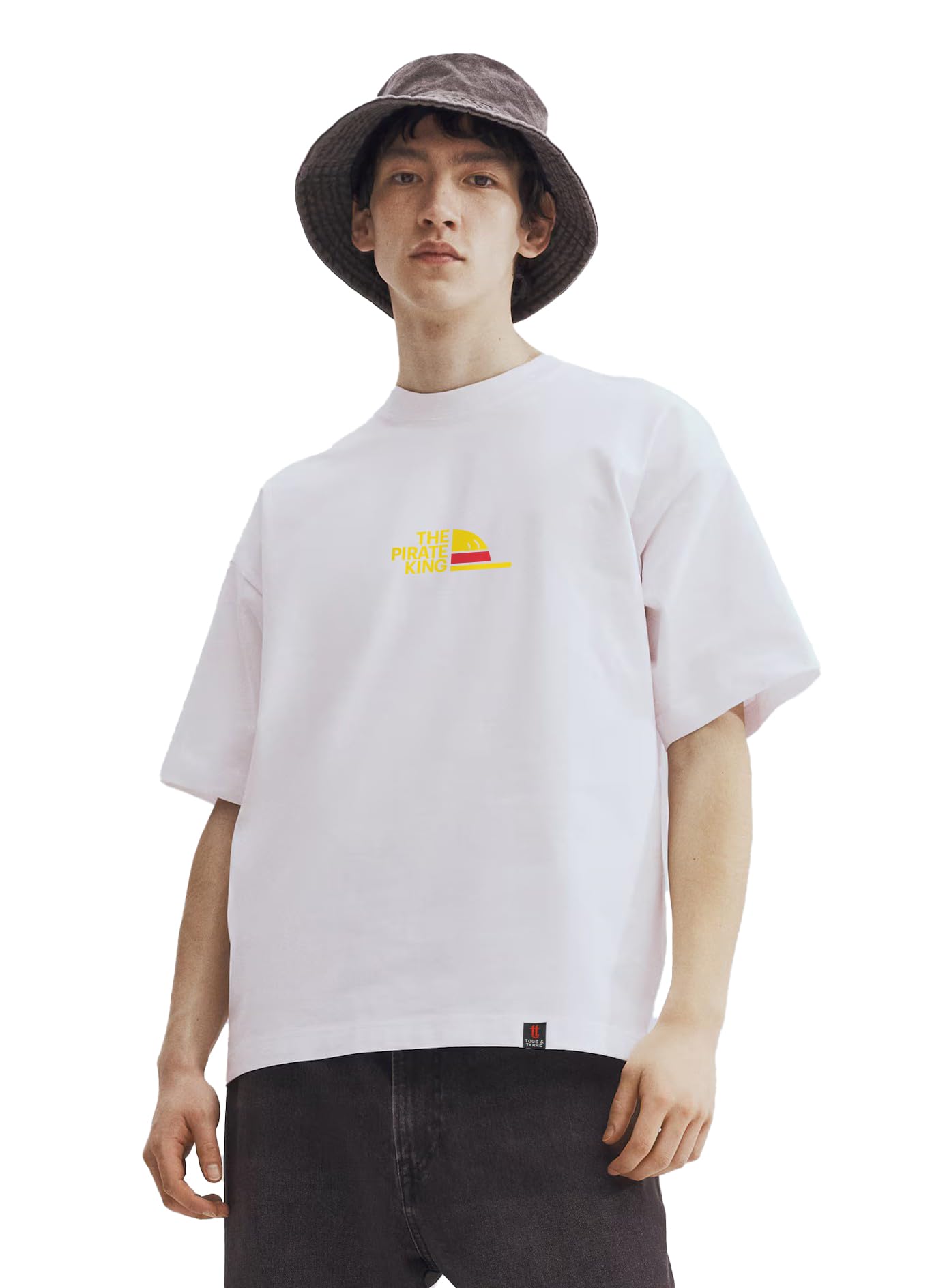 Men's Oversized T-Shirt | Drop Shoulder Loose Fit Cotton Casual Tee | Trendy Streetwear Fashion for Everyday Wear (Art. Pirate)-image-18
