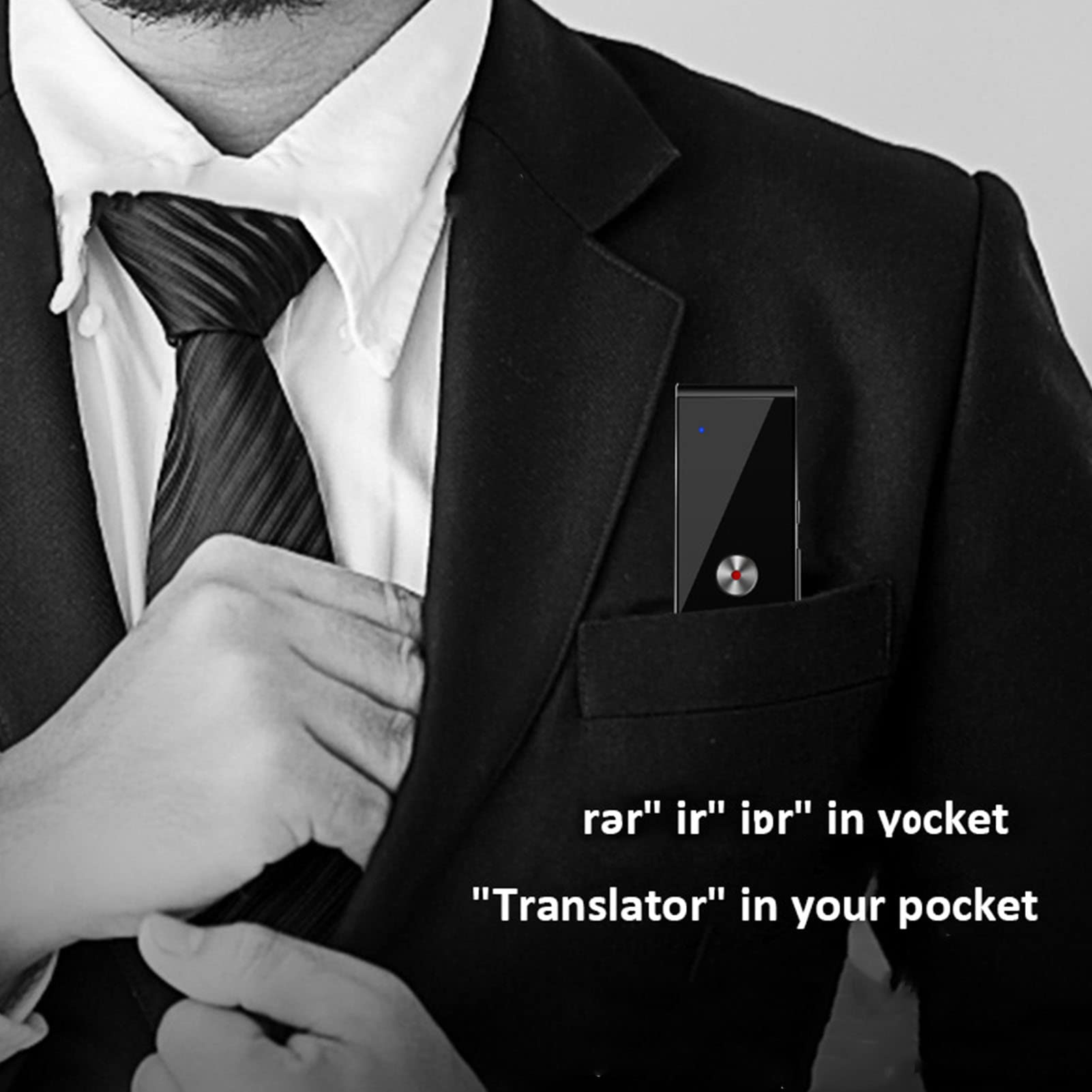 Dispositivo di Traduzione Vocale in Lingua Bluetooth, Traduttore di Lingua Bidirezionale Istantaneo Portatile, Supporto per Dispositivo di Traduzione in 96 Lingue