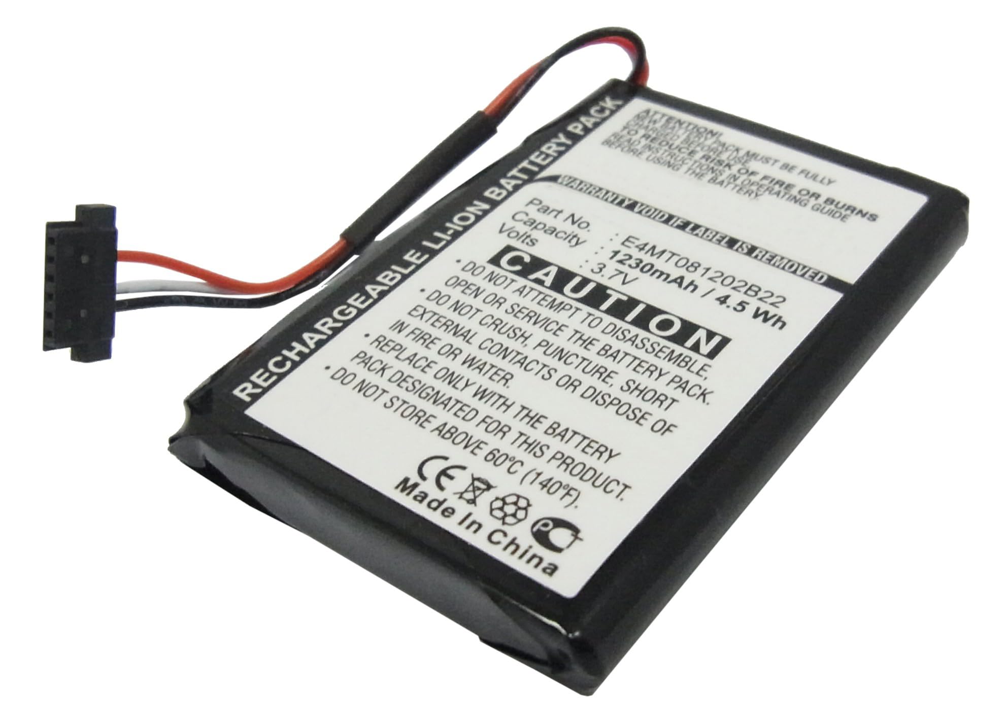 Synergy Digital GPS Battery, Compatible with Navigon E4MT081202B22 GPS, (Li-Pol, 3.7V, 1230mAh) Ultra High Capacity, Replacement for Navigon 541380530002 Battery