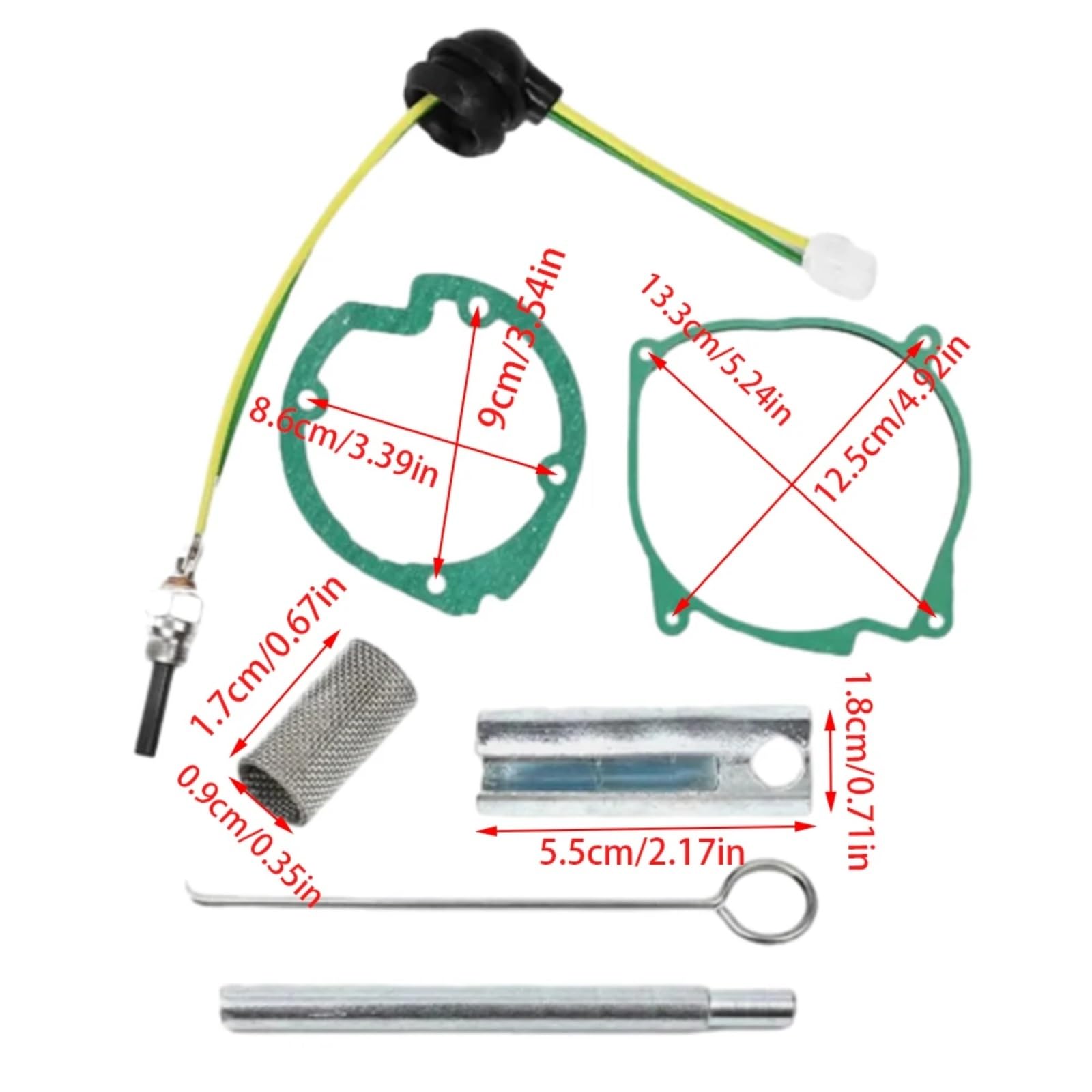Kit Bougies Préchauffage Kit Bougies Préchauffage Céramique Universel Adapté À Plupart S Pièces Chauffage Diesel 5kw 12V Joint D'air Diesel Ai Au Démarrage À Froid 7 Pièces/ensemble
