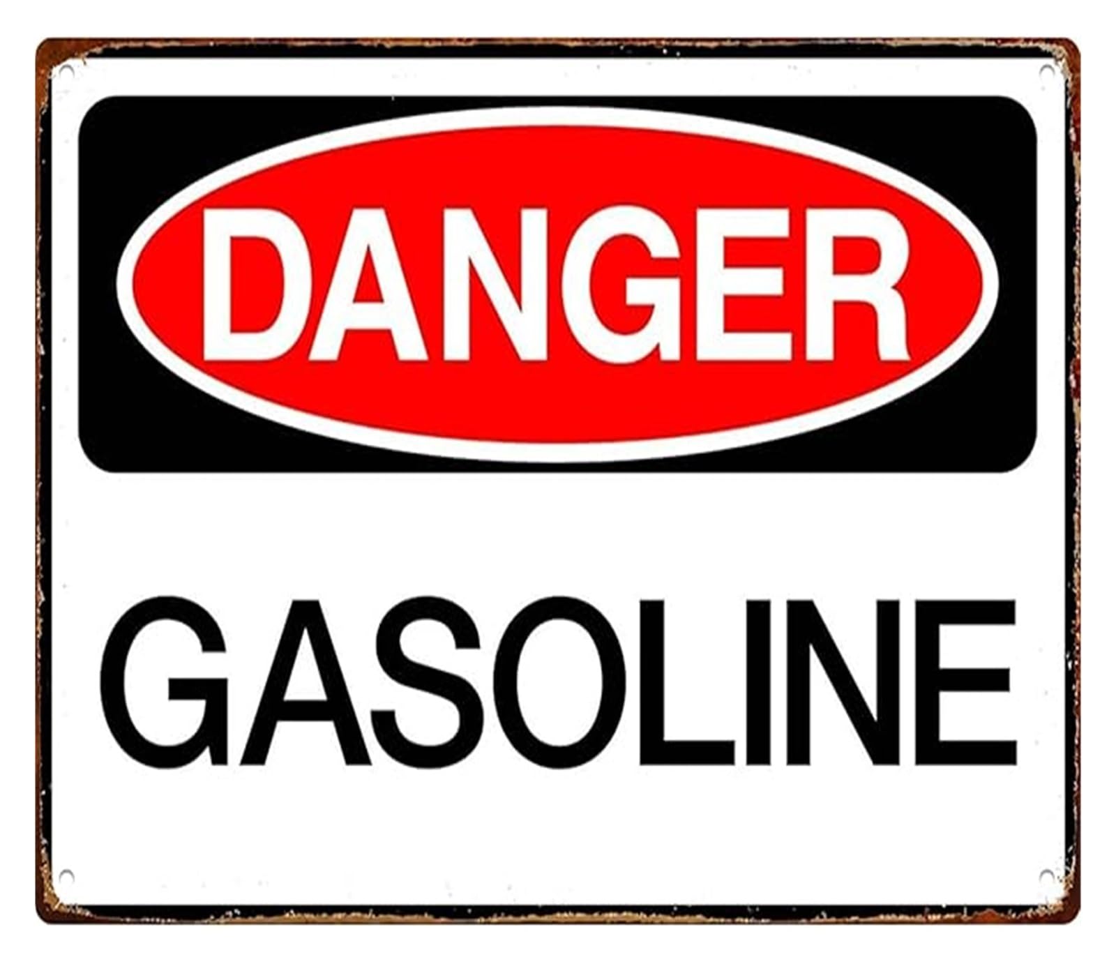 NWPNLXEA Industrial Warning Sign Gasoline Danger Metal Retro Wall-Art for Workshop Garage Factory 8 X 12 in