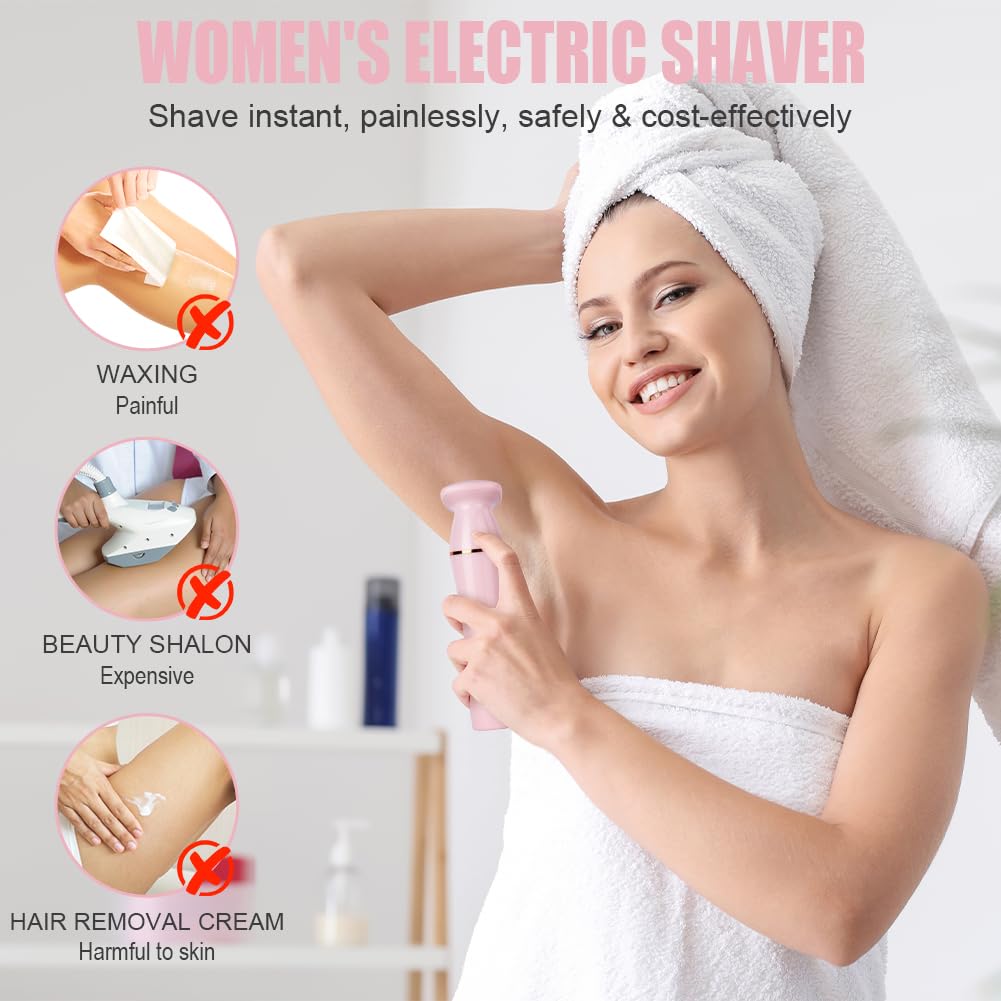 ACWOO Rasoio Elettrico Donna, 4 in 1 Epilatore Senza Fili, Ricaricabile Epilatore viso, Depilatore Multifunzione a Secco e Bagnato per Una Rasatura Delicata e Accurata, Impermeabile