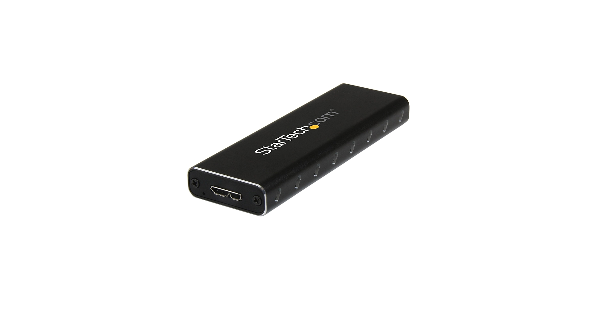 StarTech.com M.2 SSD Aluminum Enclosure to USB 3.0 (5Gbps) with UASP - Black - M.2 NGFF SATA with B Key & B+M Key - External M.2 Portable Enclosure - Not Compatible with NVMe / AHCI, TAA