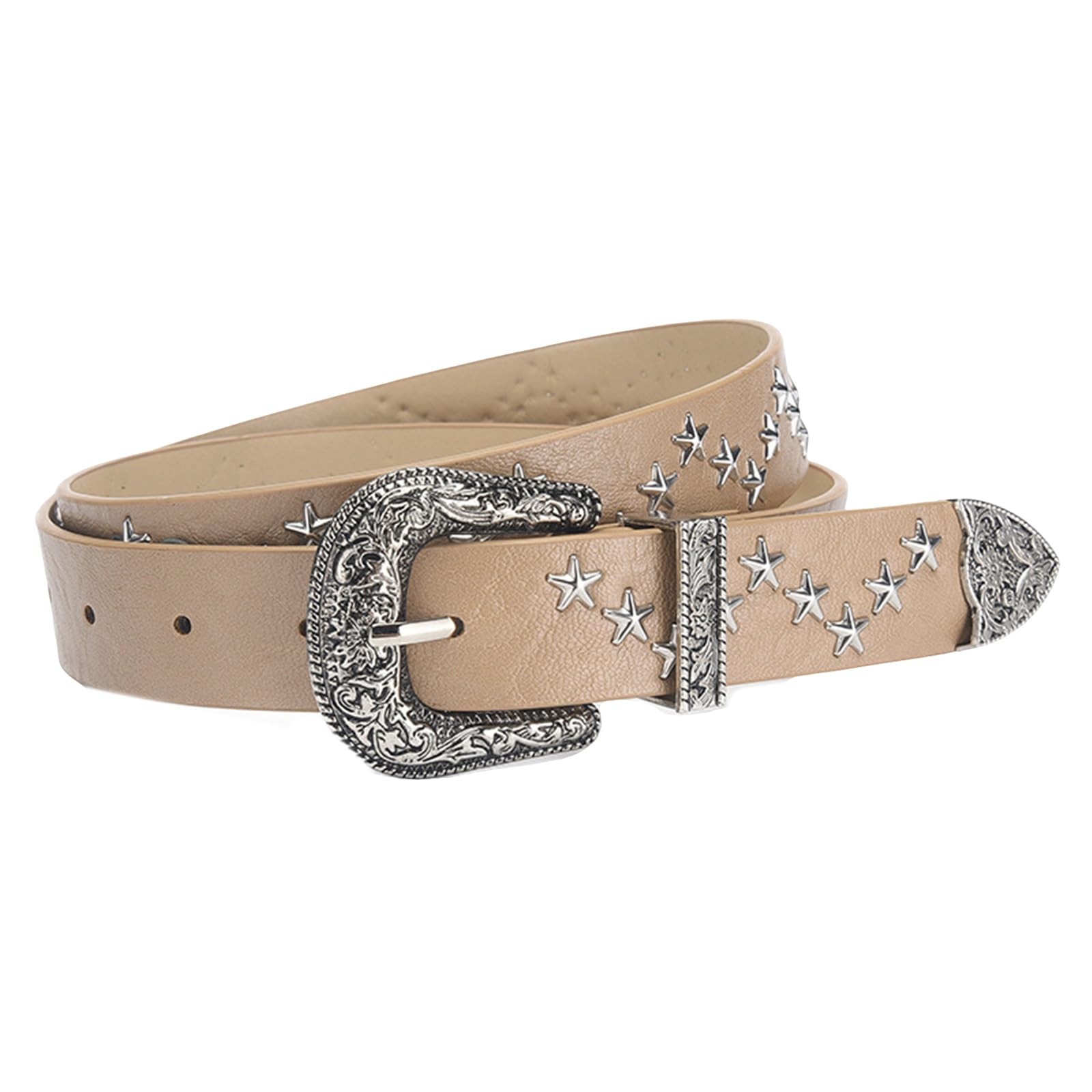 LUCKGONI Wide Belt Western Styles Wide Belt with Metal Buckle Star Pattern Waistband Women Belt for Women Belt Decoration Dress