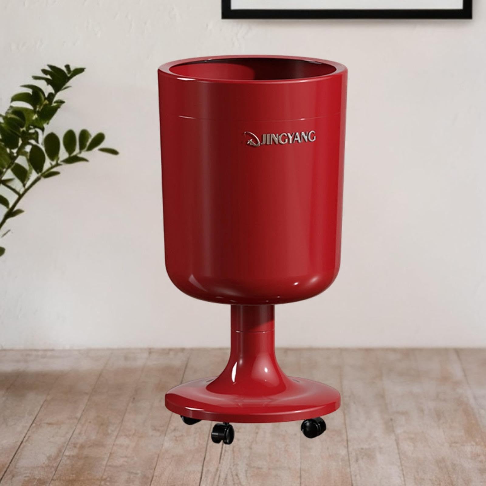 Cubo de Basura con Ruedas, Contenedor de Residuos, Cubo de Basura para Cocina, Baño Y Oficina, Rojo, Individual
