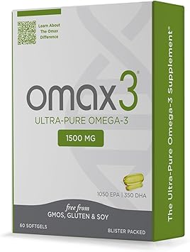 Omax3 Ultra - Pure Omega 3 Fish Oil Pills 1500 MG EPA DHA - Omega3 Fatty Acid Supplements Muscle & Joint- Gluten Free, Wild Caught, Non GMO, 30-Day Supply Blister Packed (1 Box)