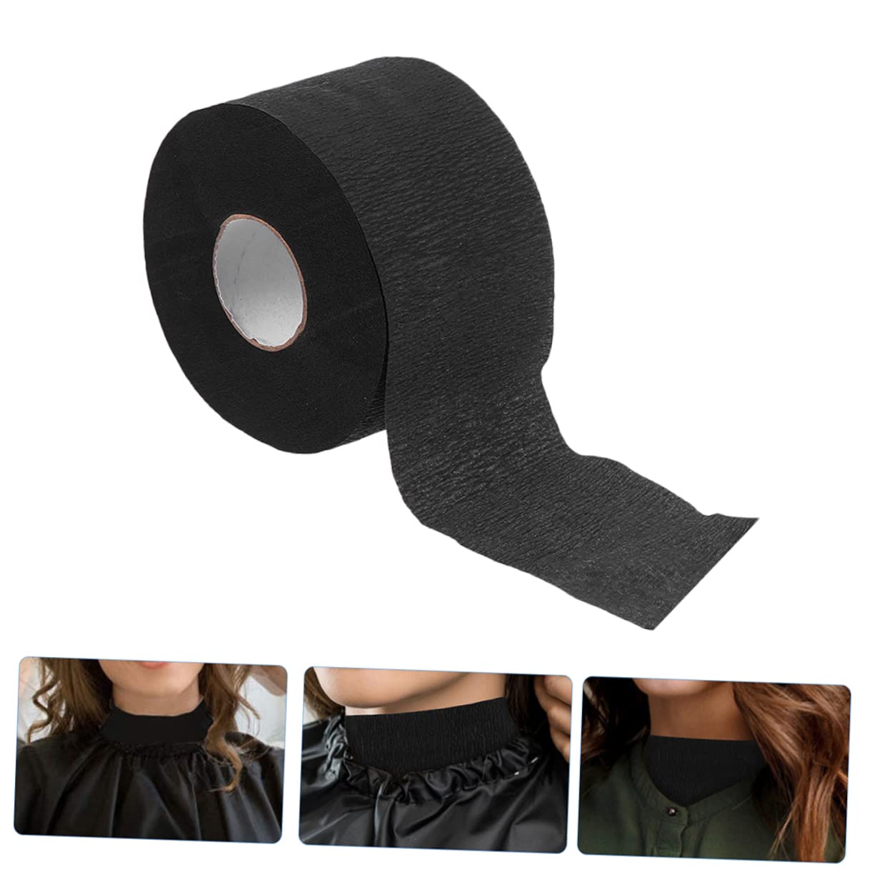 Barber Neck Paper Strips 6 Rolls Disposable Black Paper for Perming