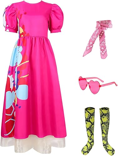 Miulruma Disfraz de muñeca extraña para mujer, disfraz de Halloween de la película Kate 2023, disfraz de manga corta, color rosa