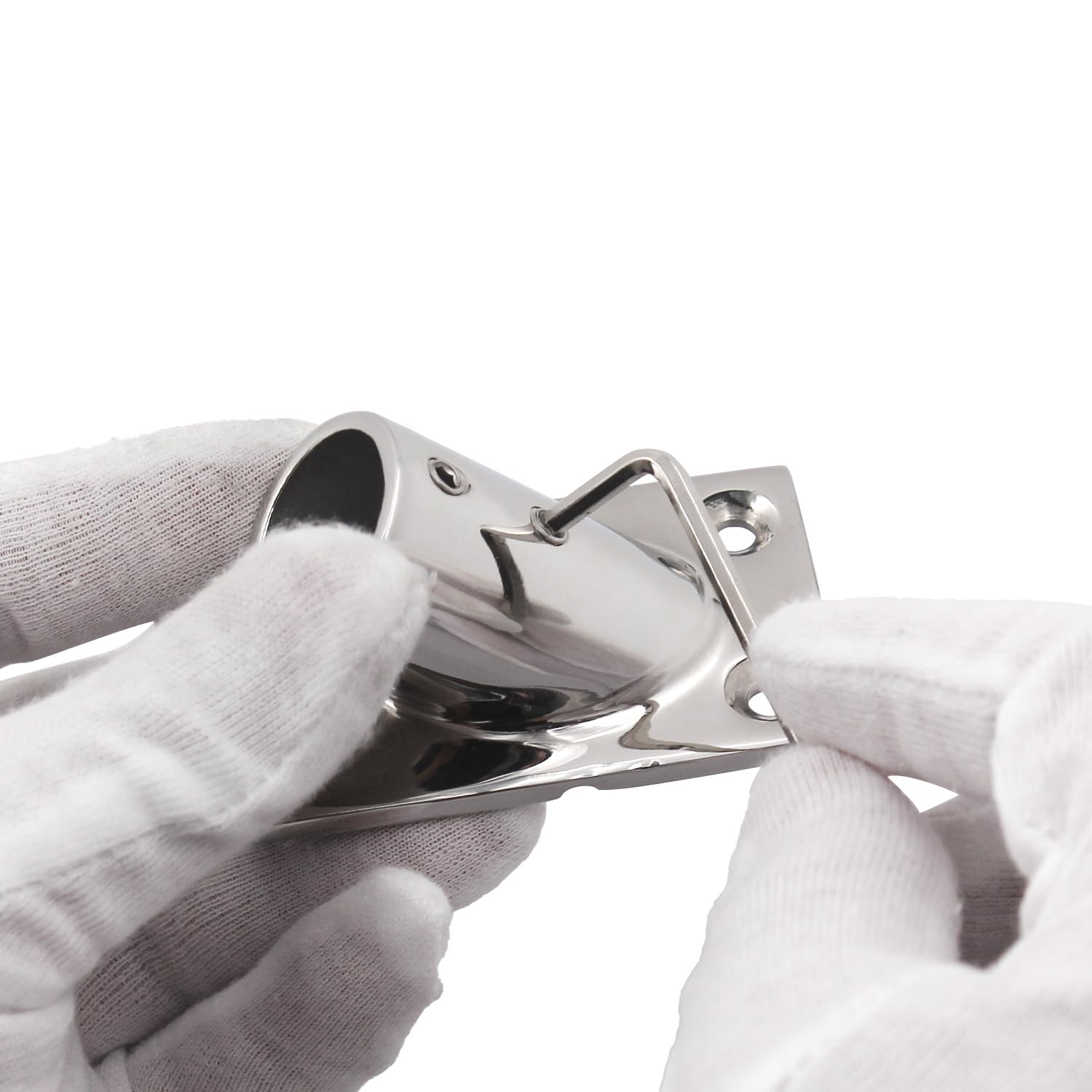 Laorde 316 Stainless Steel Boat Rail Fittings - 7/8 Inch Rectangular Base, 60 Degree, 2 Pack