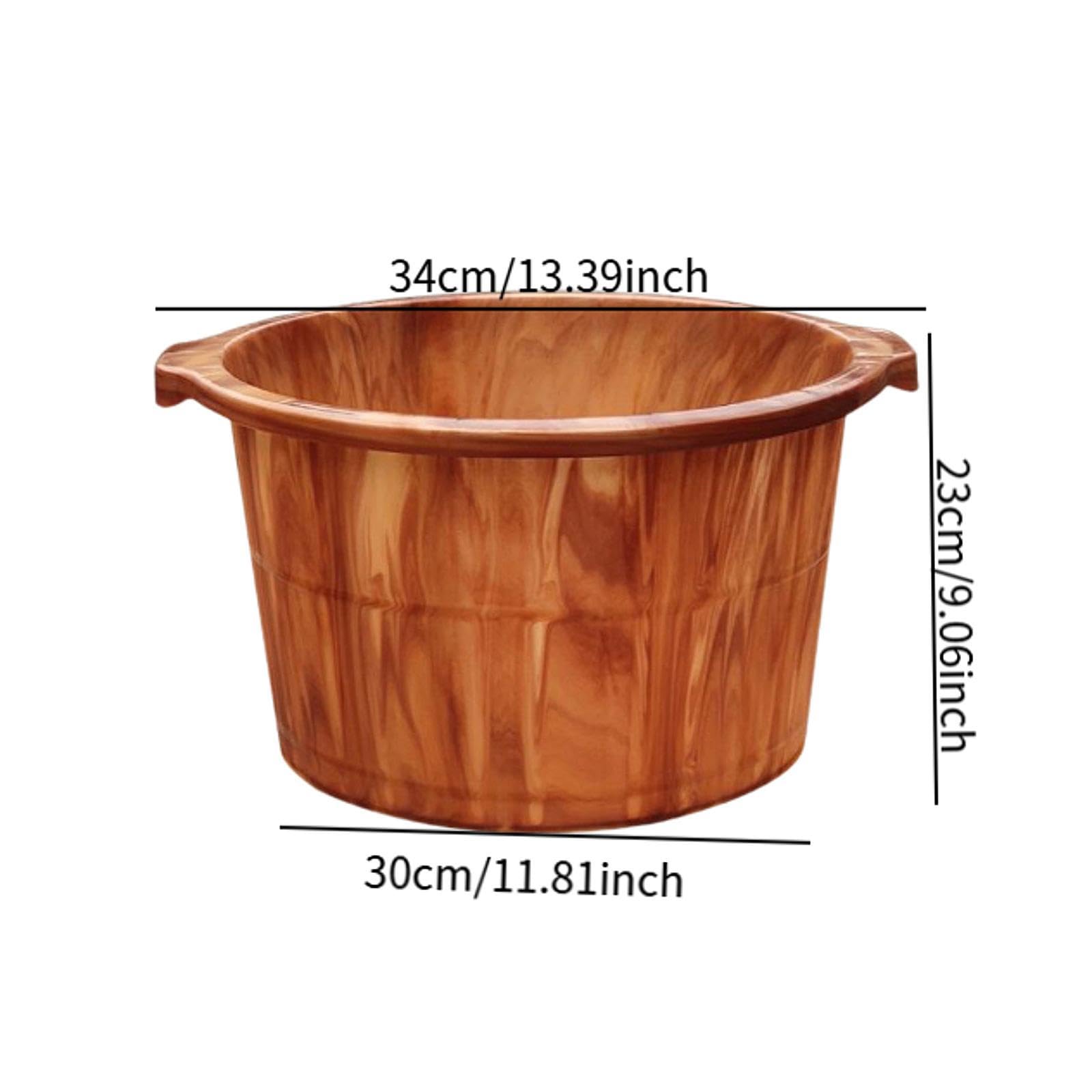 Cubeta de Baño de Pies con Diseño Cómodo Y Fácil Limpieza Balde para Baño de Pies Grande Barreño de para Pies Práctico Recipiente para Spa en E, Marrón Altura 23cm