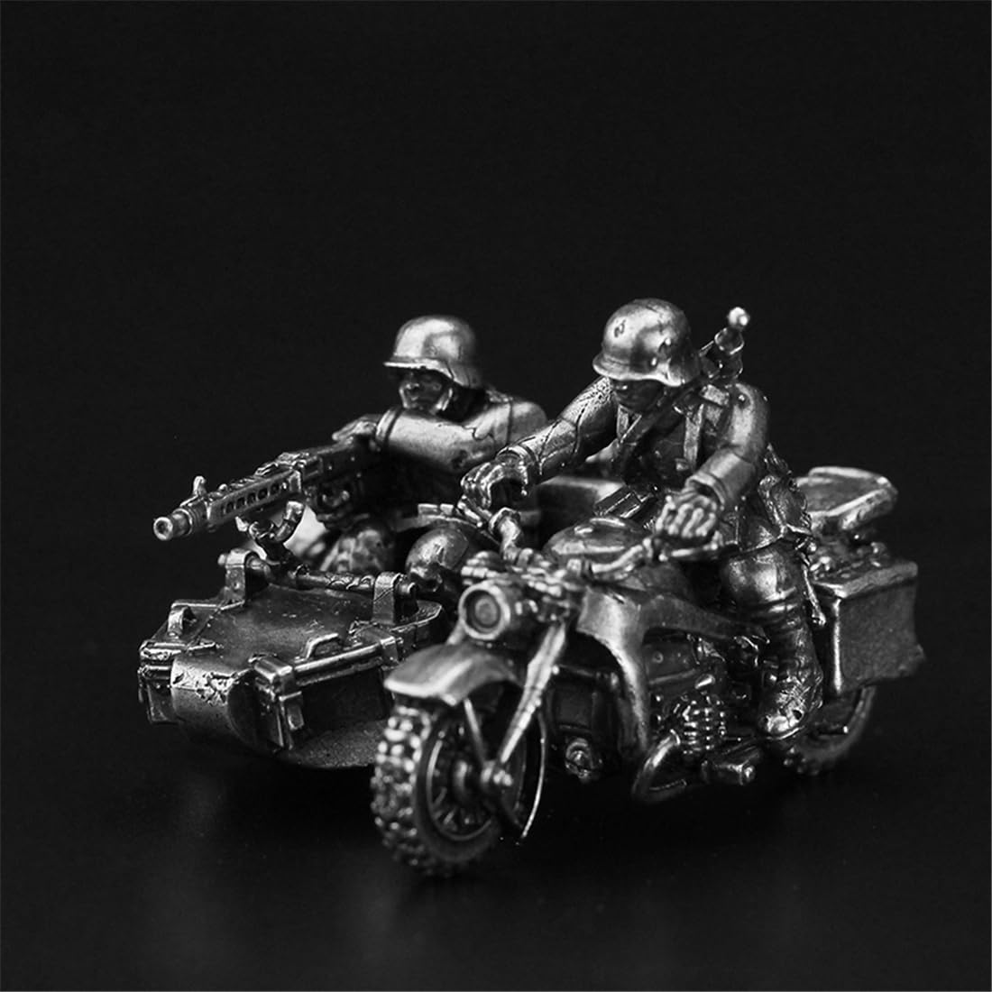 Figura de soldado de metal de la Segunda Guerra Mundial, modelo militar (3 unidades)