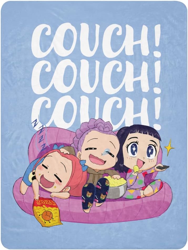 KPop Demon Hunters Couch! Couch! Couch! Sherpa Blanket, Ultra-Soft Plush Throw Blanket for Adults, Teens, Kids - Officially Licensed - 60 in x 80 in