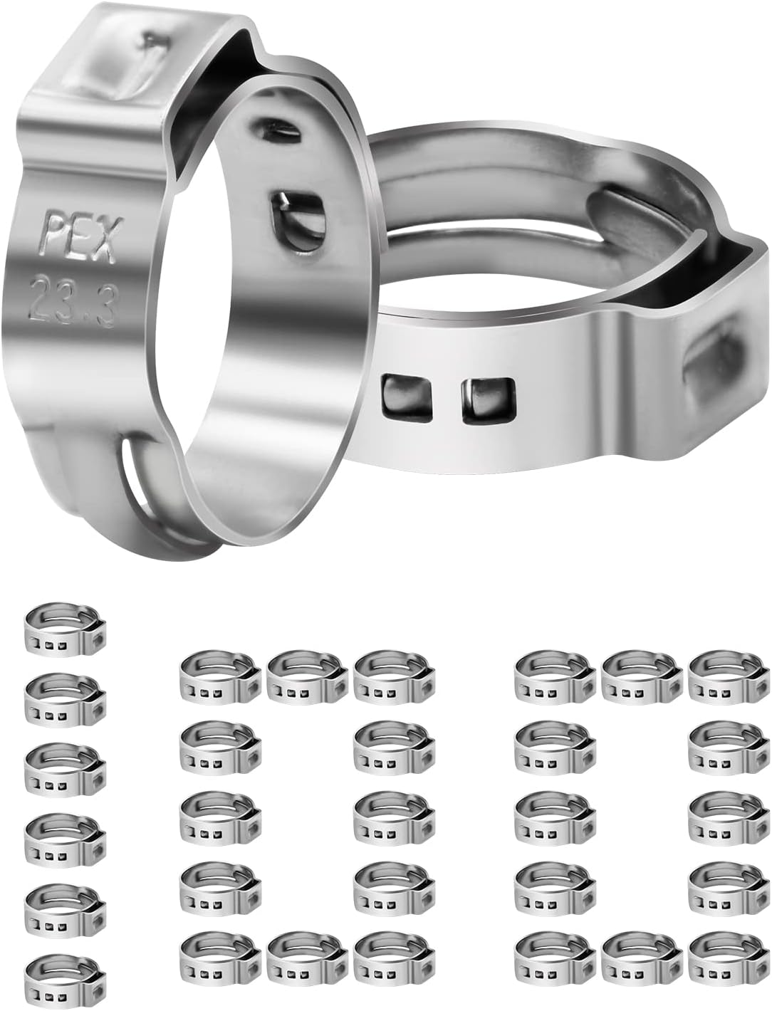 Aazon.co: 130Pcs 7 Size 304 Stainless Steel Single Ear Hose Claps, 6-21 Crip Hose Clap