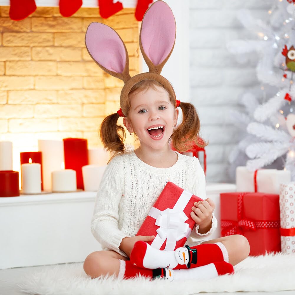 Asudaro Bunny Ears Headband Plush Bunny Costume Set Rabbit Headband, Nose, Bow Tie and Tail Carnival Party Children Adults - Image 4