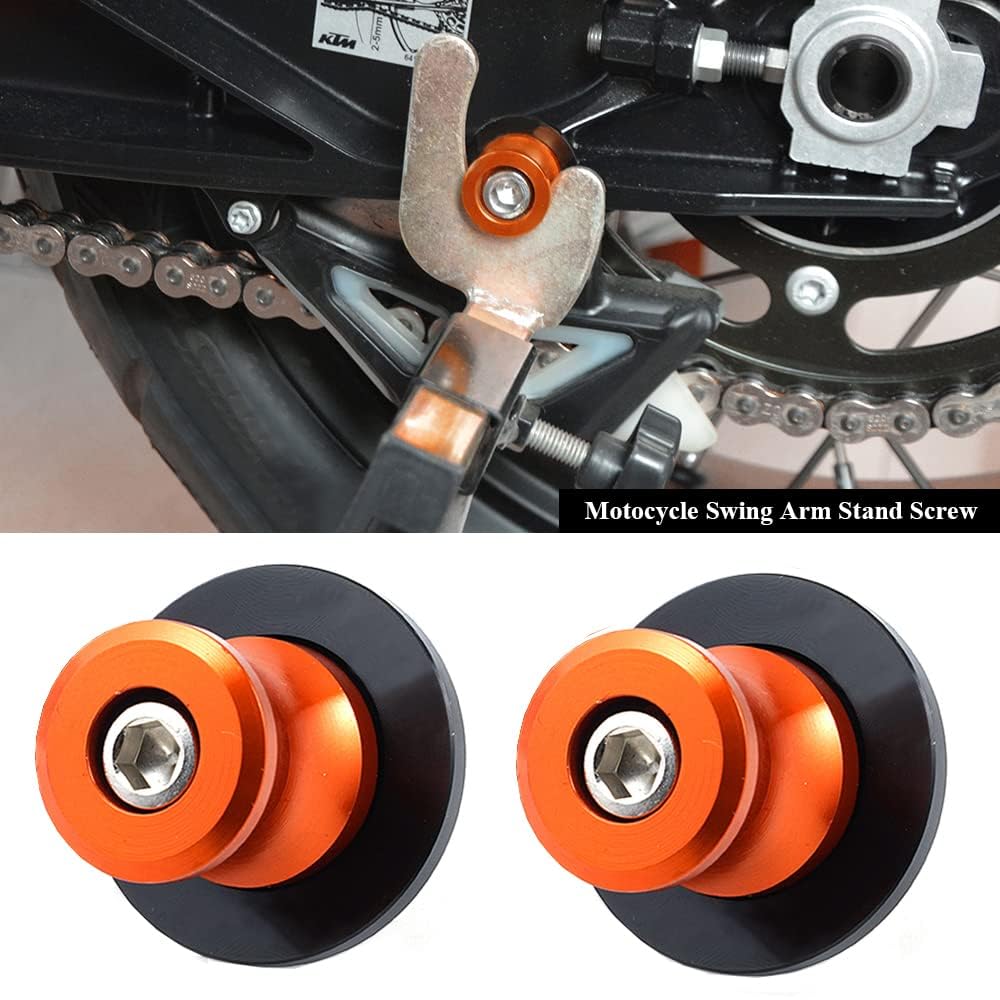 2 Nottolini Moto M10 Arancioni Per KTM Duke E Adventure - Supporto Forcellone Antiribaltamento - Foto 3