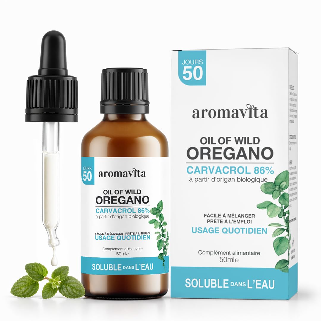 Huile d'Origan Bio Soluble dans l'Eau - Complément Alimentaire pour le Soutien Immunitaire, Digestif et Respiratoire, Bain de Bouche - À Base de Plantes, Végan, Sans OGM, Sans Gluten - 50ml
