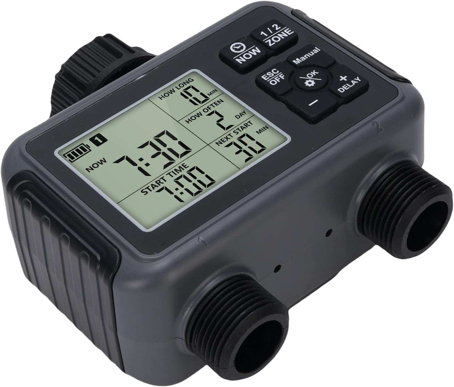 Sprinkler Timer LCD Display 3 Watering Modes Multifunctional IPX5 Rain Proof Programmable Hose Timer for Garden
