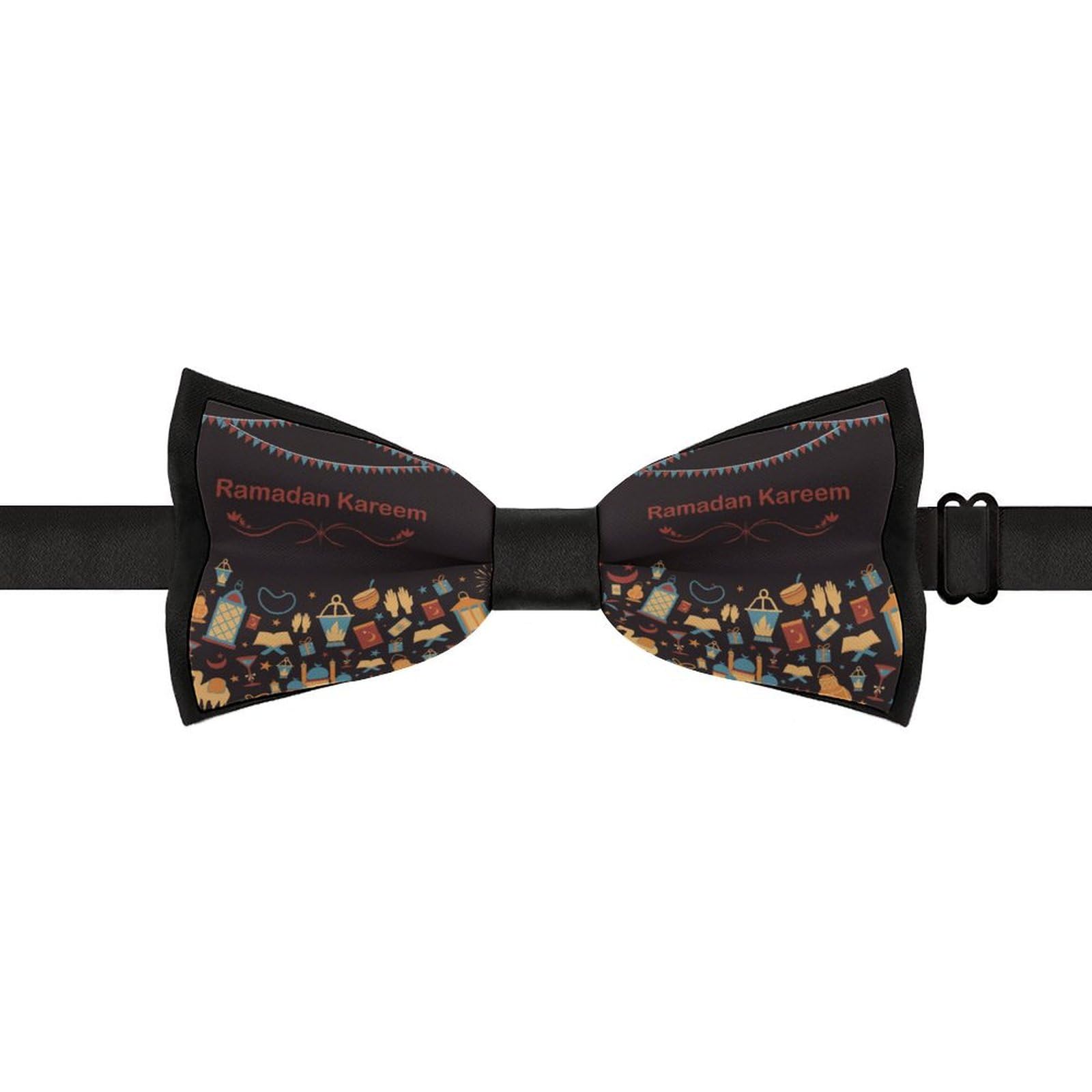 GoasNei Ramadan Kareem Bow Tie for Men Adjustable Necktie Funny Tie Neck Ties for Weddings Party